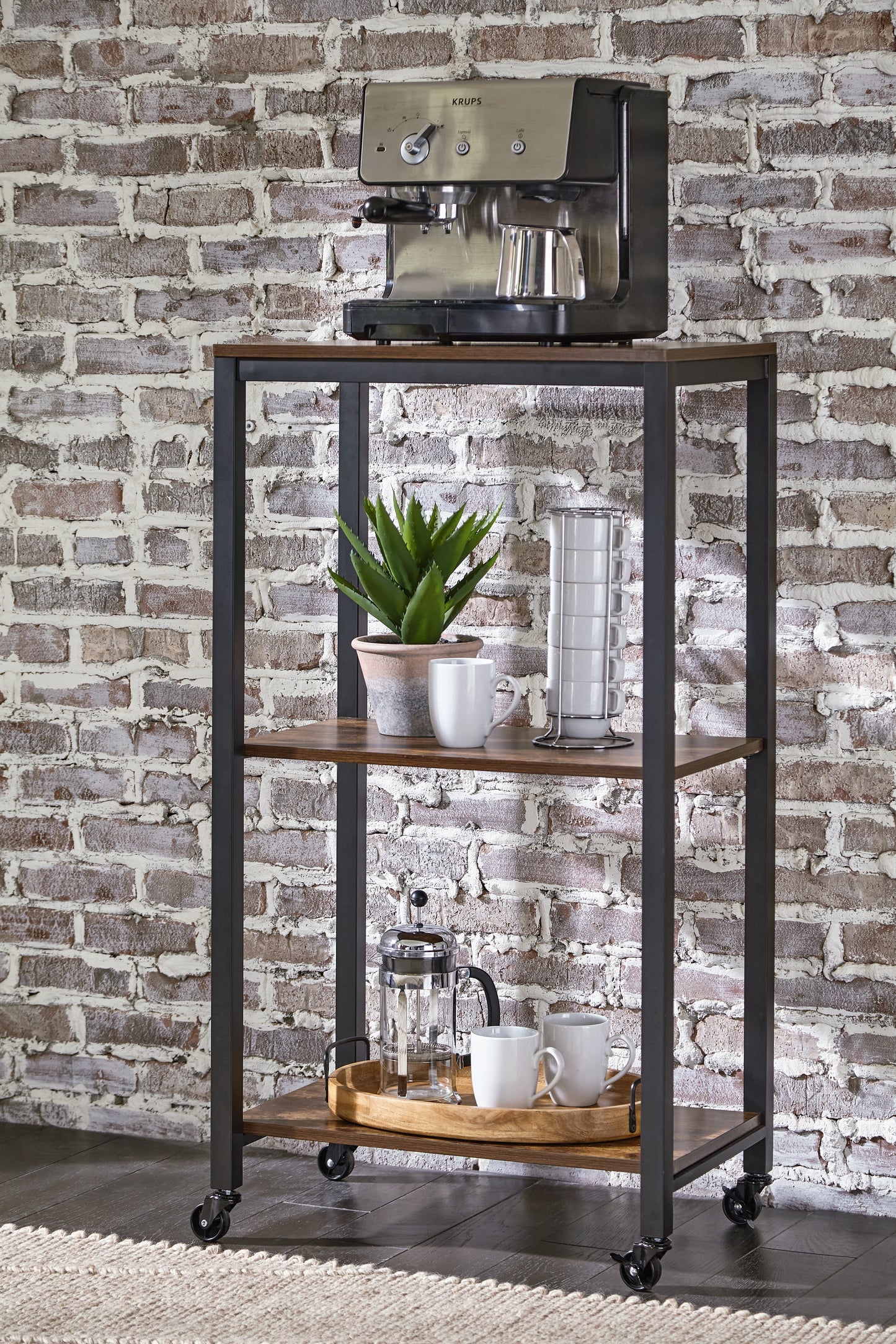 Bradenton Furniture Outlet - Ashley Furniture - Bevinfield Bar Cart - Bar Cart / Brown/Black - A4000394