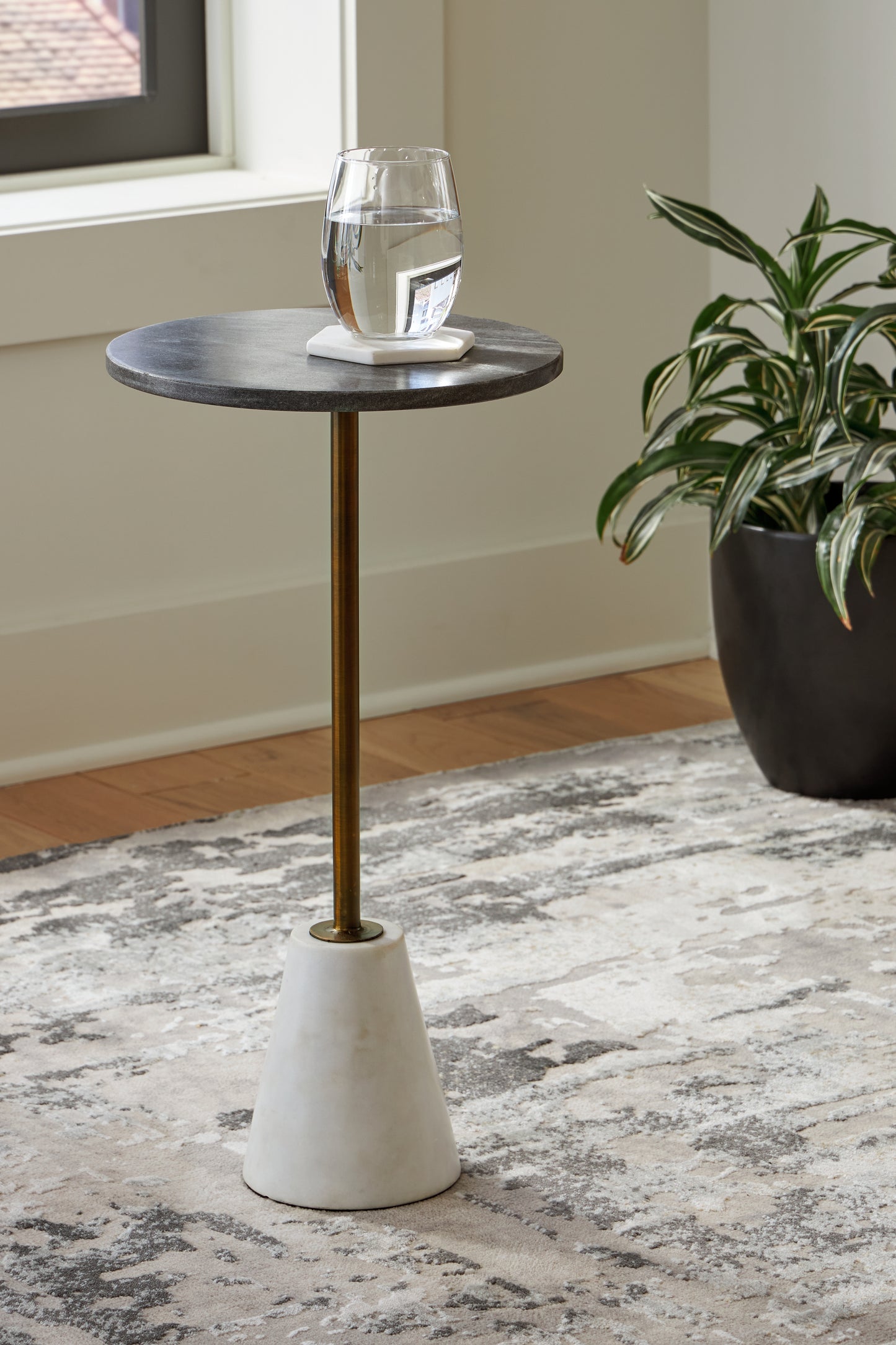 Bradenton Furniture Outlet - Ashley Furniture - Caramont Accent Table - Accent Table / Black/White/Gold Finish - A4000540