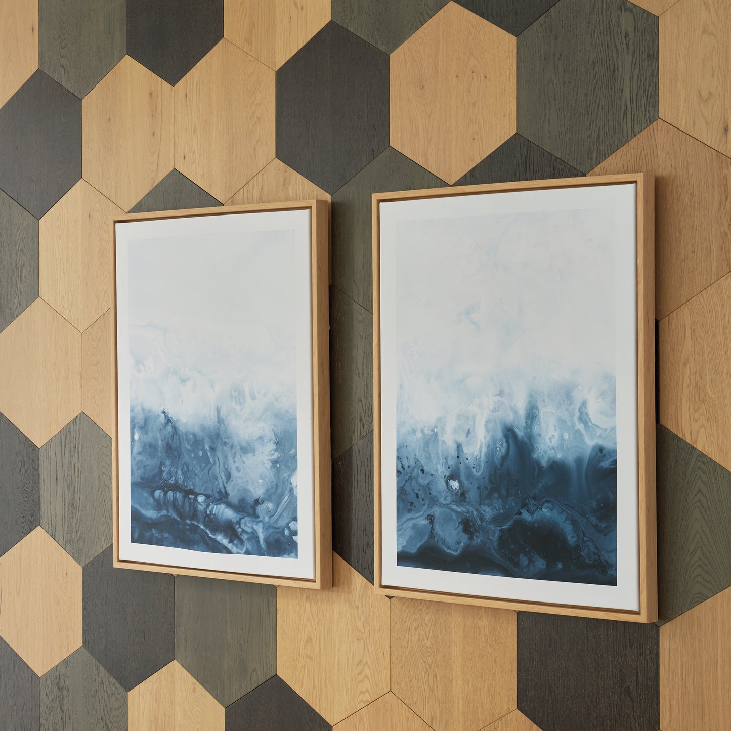 Bradenton Furniture Outlet - Ashley Furniture - Holport Wall Decor - Wall Art Set (Set of 2) / Blue/White - A8000368
