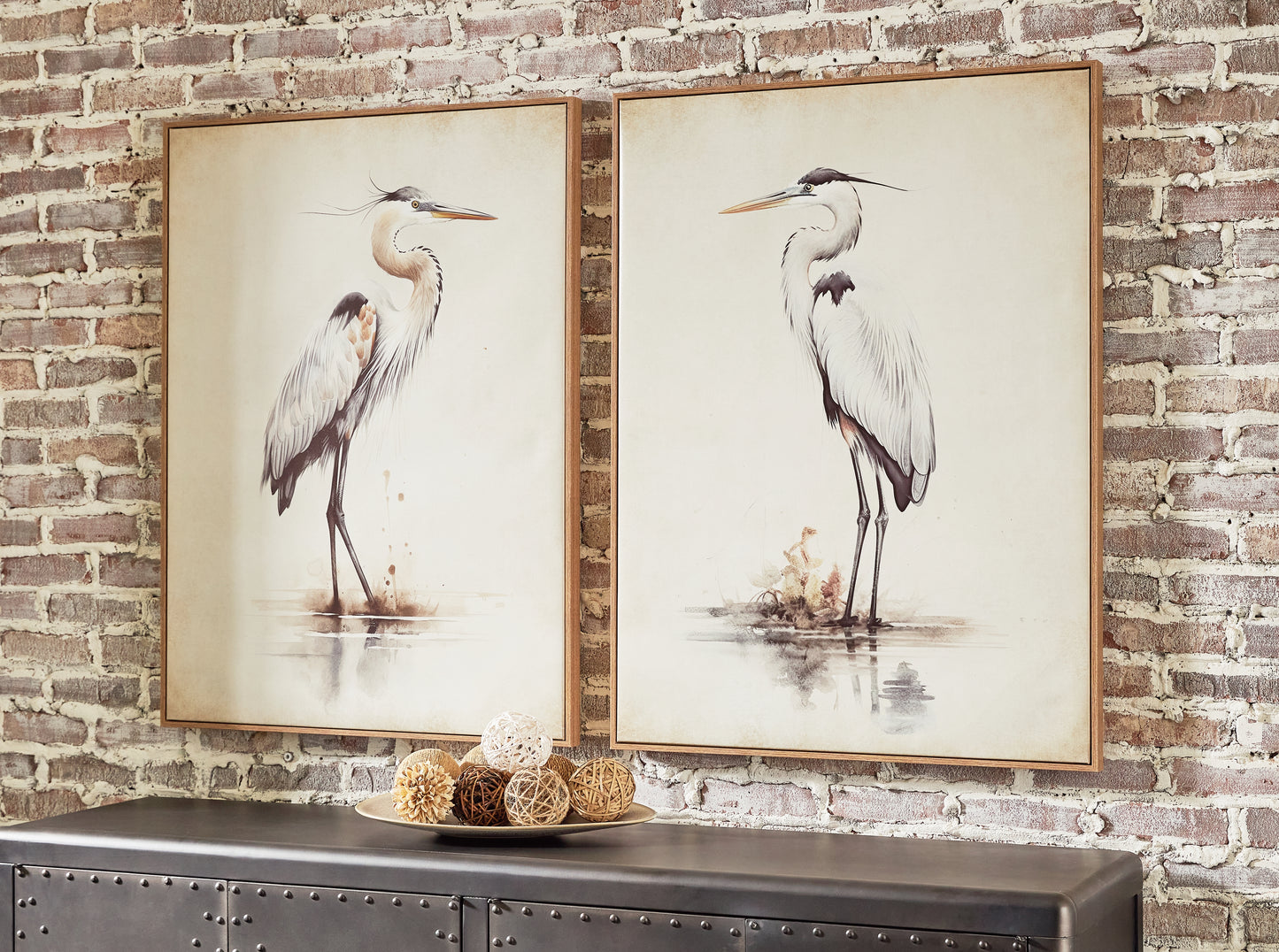 Bradenton Furniture Outlet - Ashley Furniture - Aubinell Wall Decor - Wall Art Set (Set of 2) / Beige - A8000414