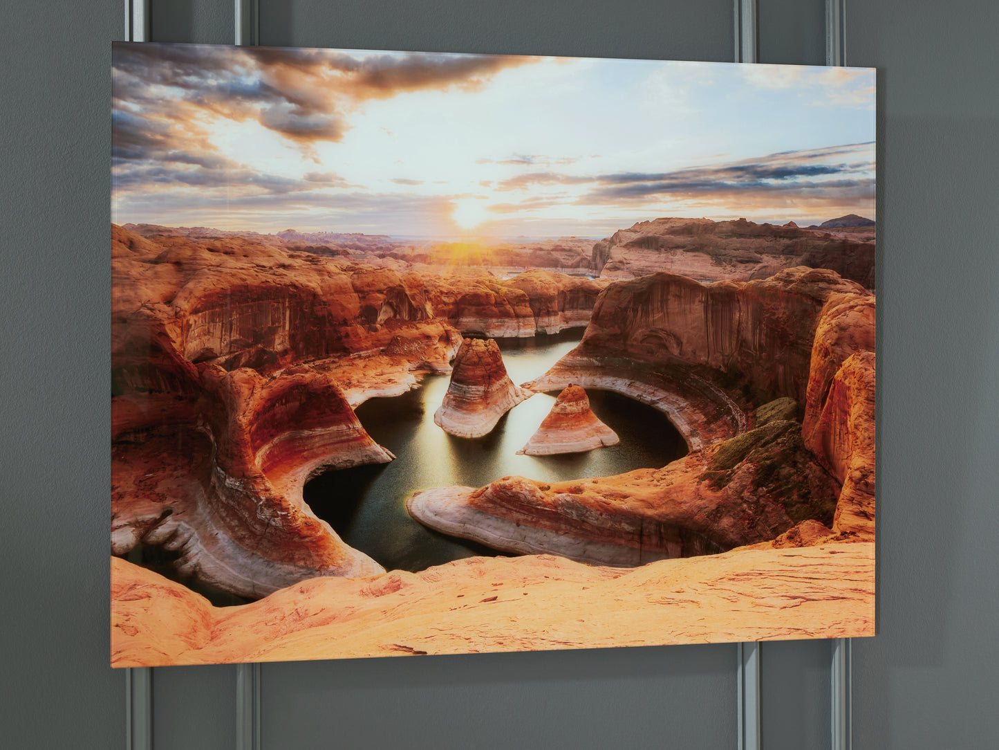 Bradenton Furniture Outlet - Ashley Furniture - Deemsdon Wall Decor - Wall Art / Blue/Amber - A8000436