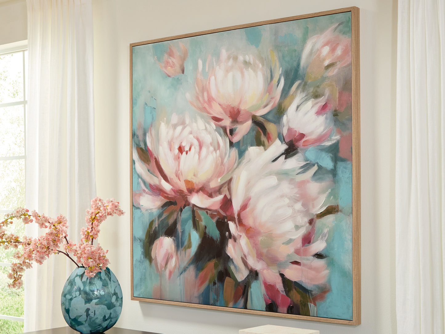 Bradenton Furniture Outlet - Ashley Furniture - Parryville Wall Decor - Wall Art / Aqua/Pink - A8000440