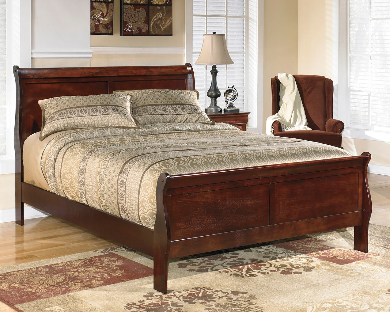 Bradenton Furniture Outlet - Ashley Furniture - Alisdair Bedroom - California King Sleigh Bed / Reddish Brown - B376B9