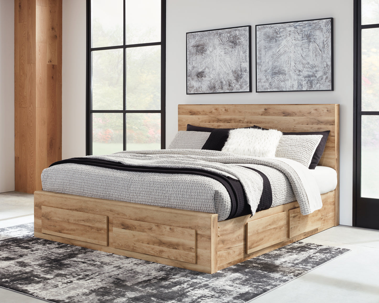 Bradenton Furniture Outlet - Ashley Furniture - Hyanna Bedroom - Queen Panel Storage Bed with 2 Under Bed Storage Drawers / Tan Brown - B1050B8