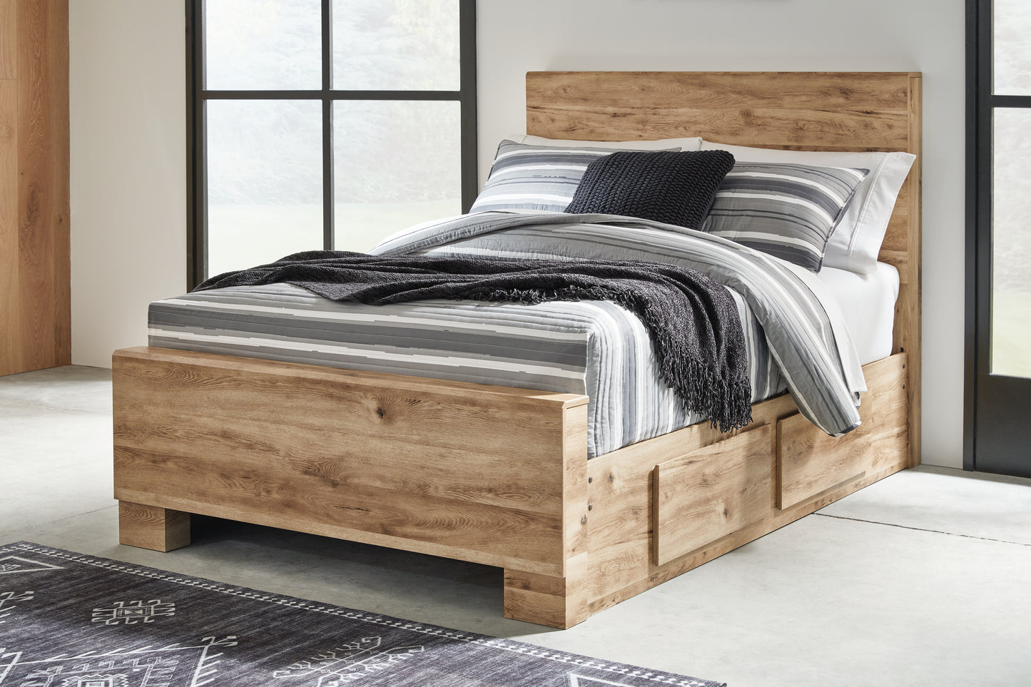 Bradenton Furniture Outlet - Ashley Furniture - Hyanna Bedroom - Full Panel Bed with 1 Side Storage / Tan Brown - B1050B25