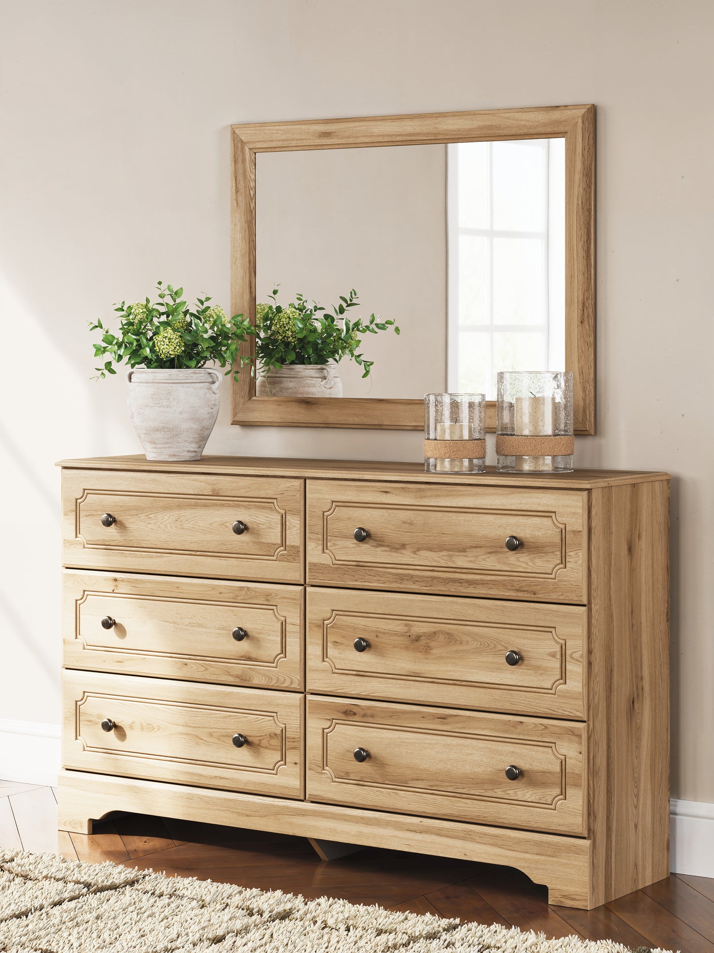 Bradenton Furniture Outlet - Ashley Furniture - Aleaport Bedroom - Dresser and Mirror / Warm Brown - PCB1075B1