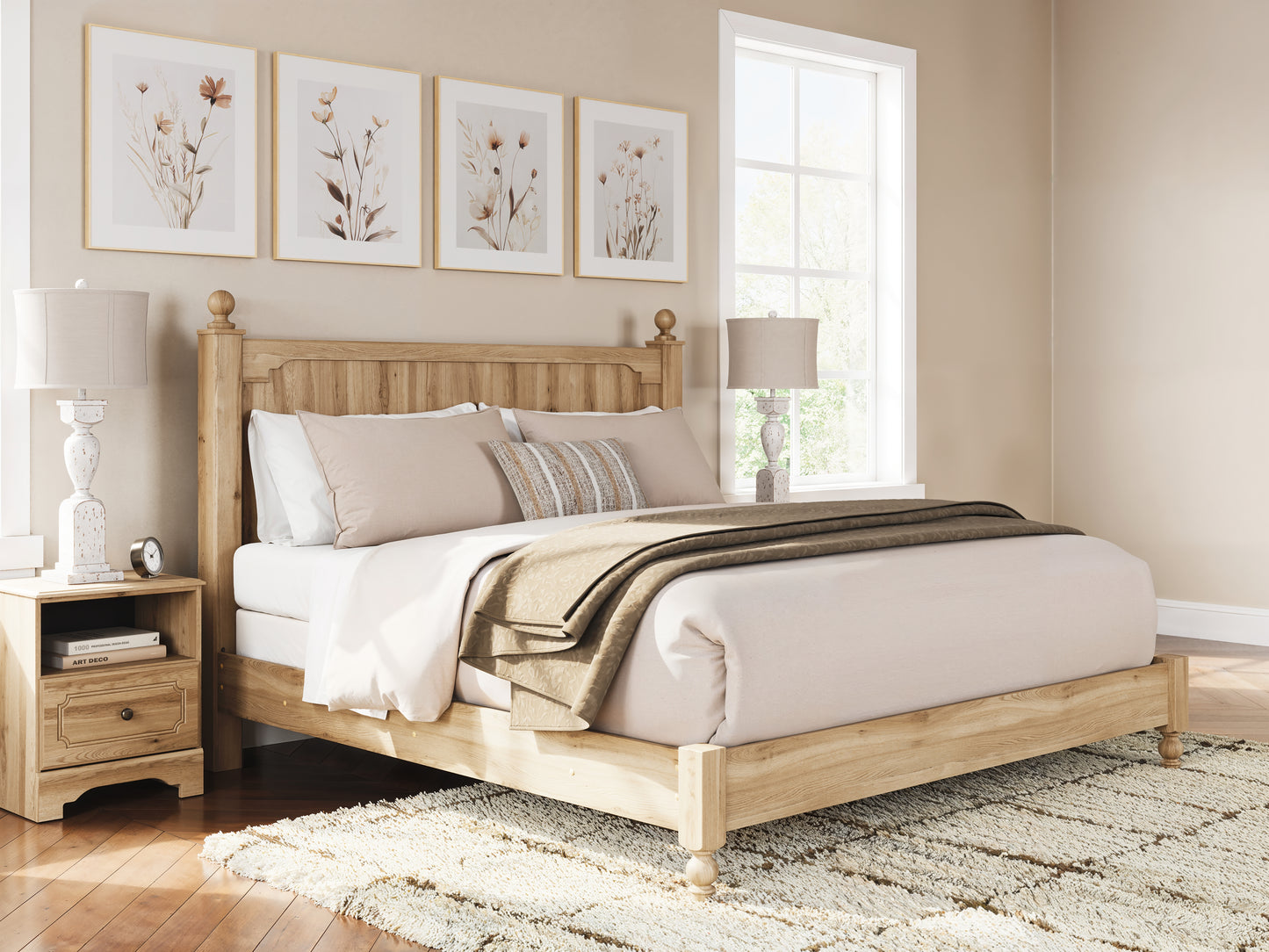 Bradenton Furniture Outlet - Ashley Furniture - Aleaport Bedroom - King Panel Bed / Warm Brown - PCB1075B8