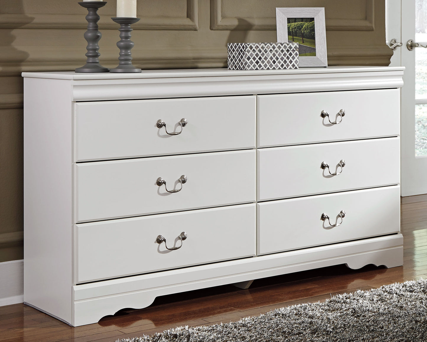 Bradenton Furniture Outlet - Ashley Furniture - Anarasia Bedroom - Six Drawer Dresser / White - B129-31