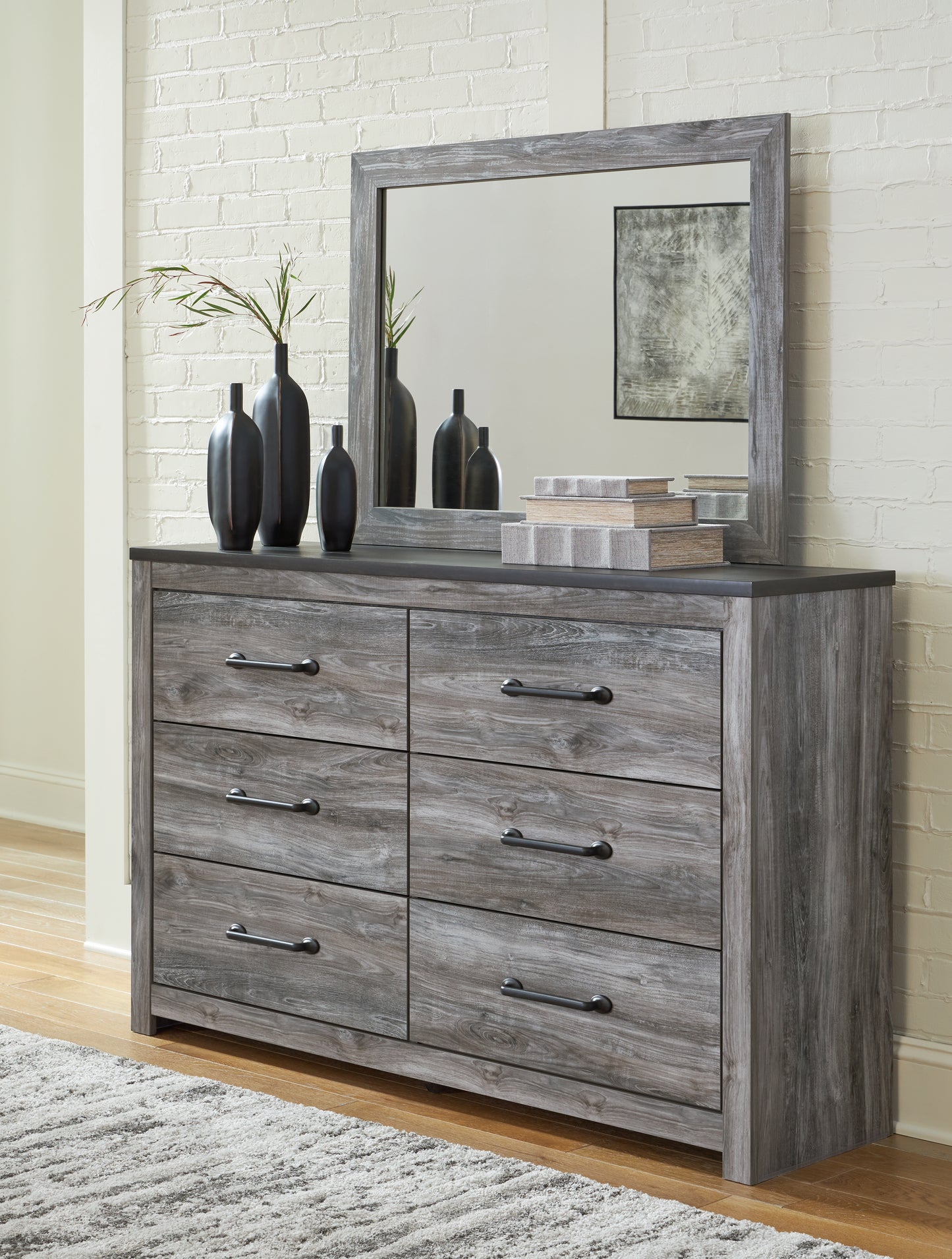 Bradenton Furniture Outlet - Ashley Furniture - Bronyan Bedroom - Dresser and Mirror / Dark Gray - B1290B1