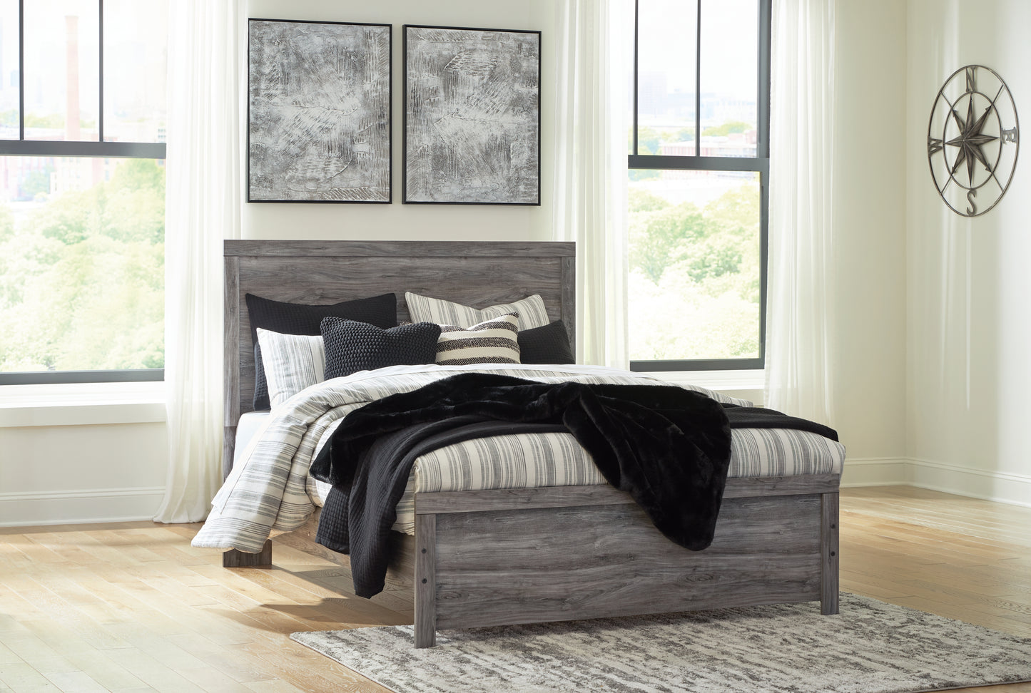 Bradenton Furniture Outlet - Ashley Furniture - Bronyan Bedroom - Queen Panel Bed / Dark Gray - B1290B2