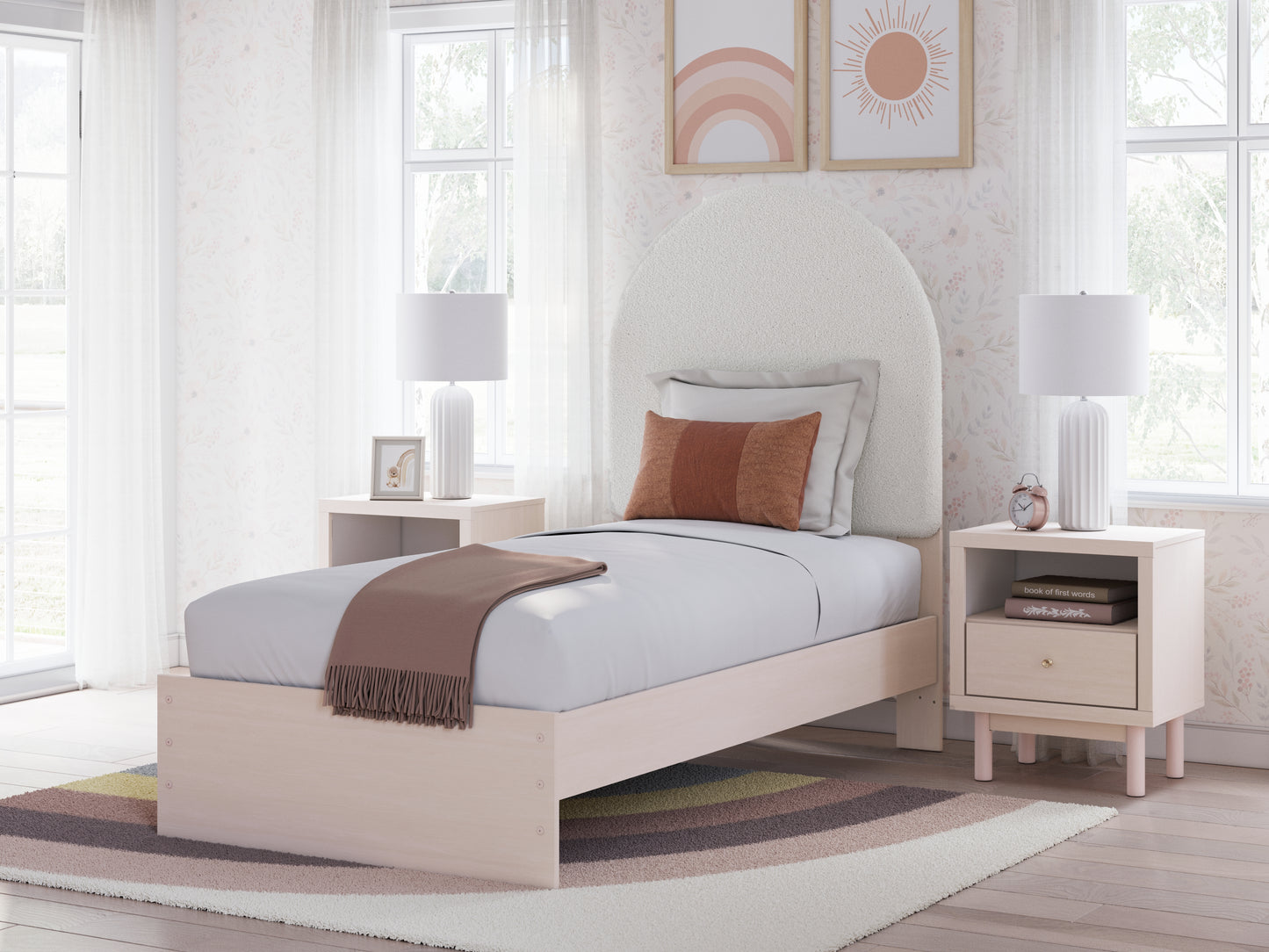 Bradenton Furniture Outlet - Ashley Furniture - Wistenpine Bedroom - Twin Upholstered Panel Bed / Blush - B1323B8
