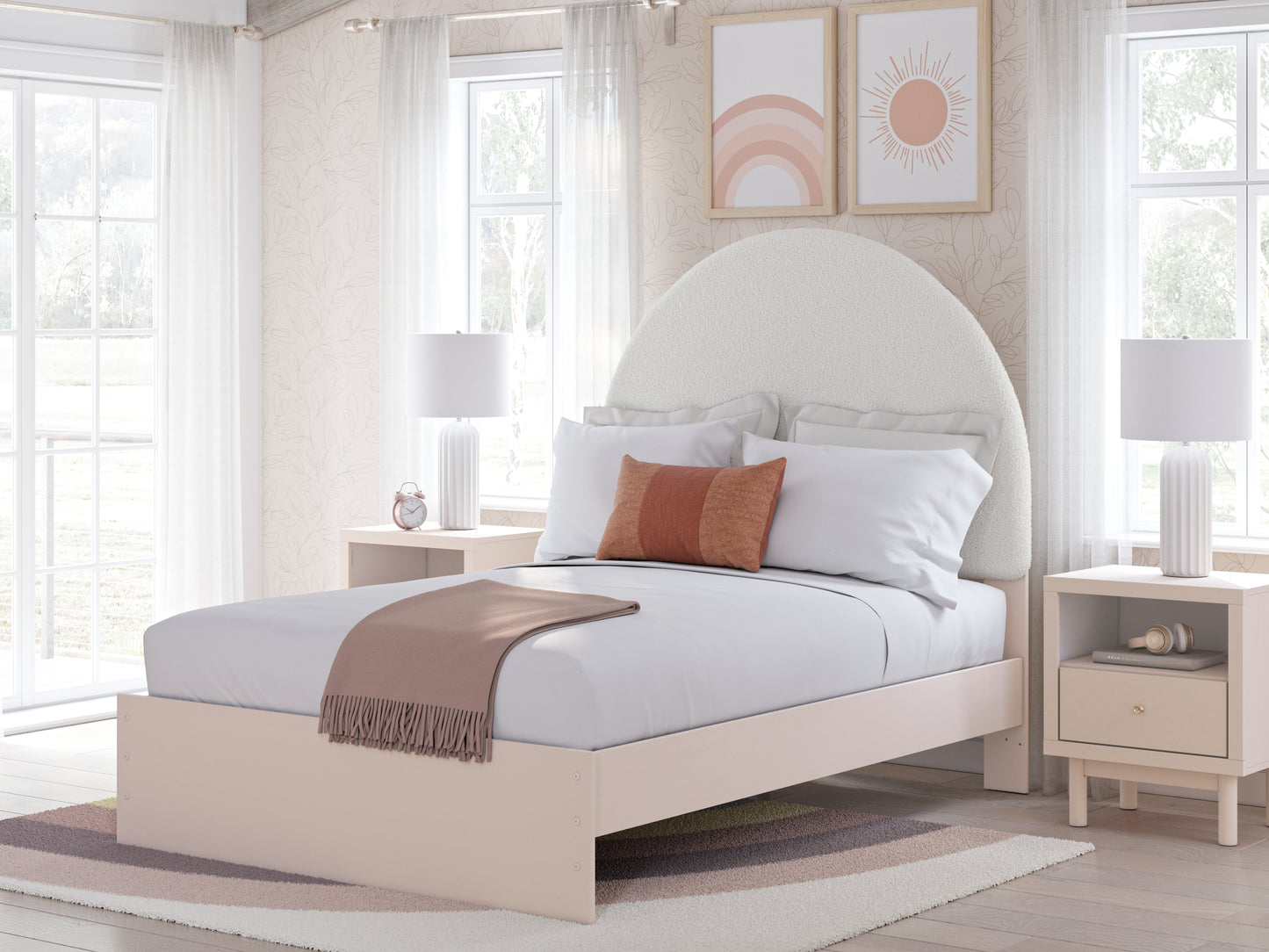 Bradenton Furniture Outlet - Ashley Furniture - Wistenpine Bedroom - Full Upholstered Panel Bed / Blush - B1323B9
