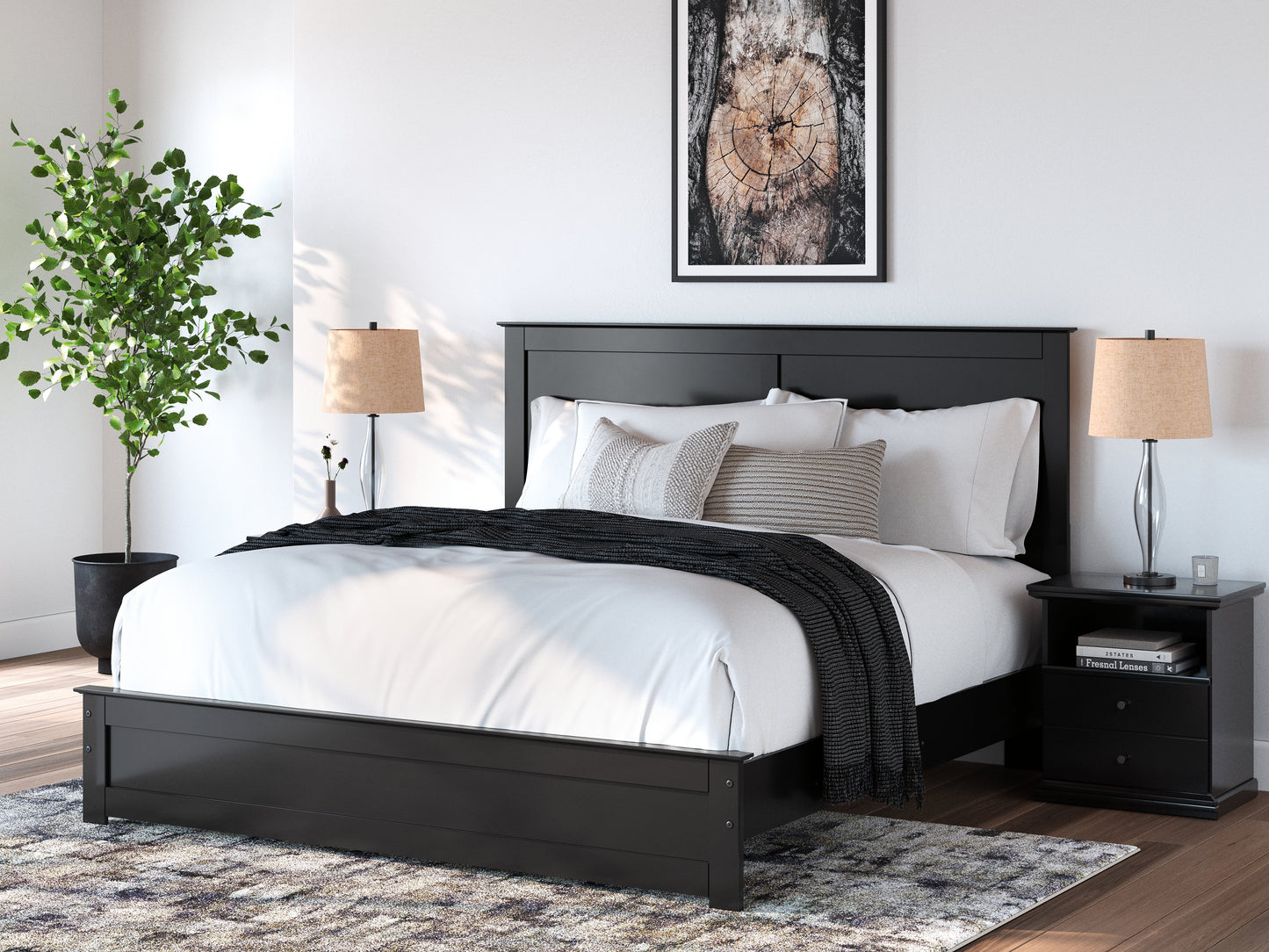 Bradenton Furniture Outlet - Ashley Furniture - Maribel Bedroom - King Panel Bed / Black - B138B57