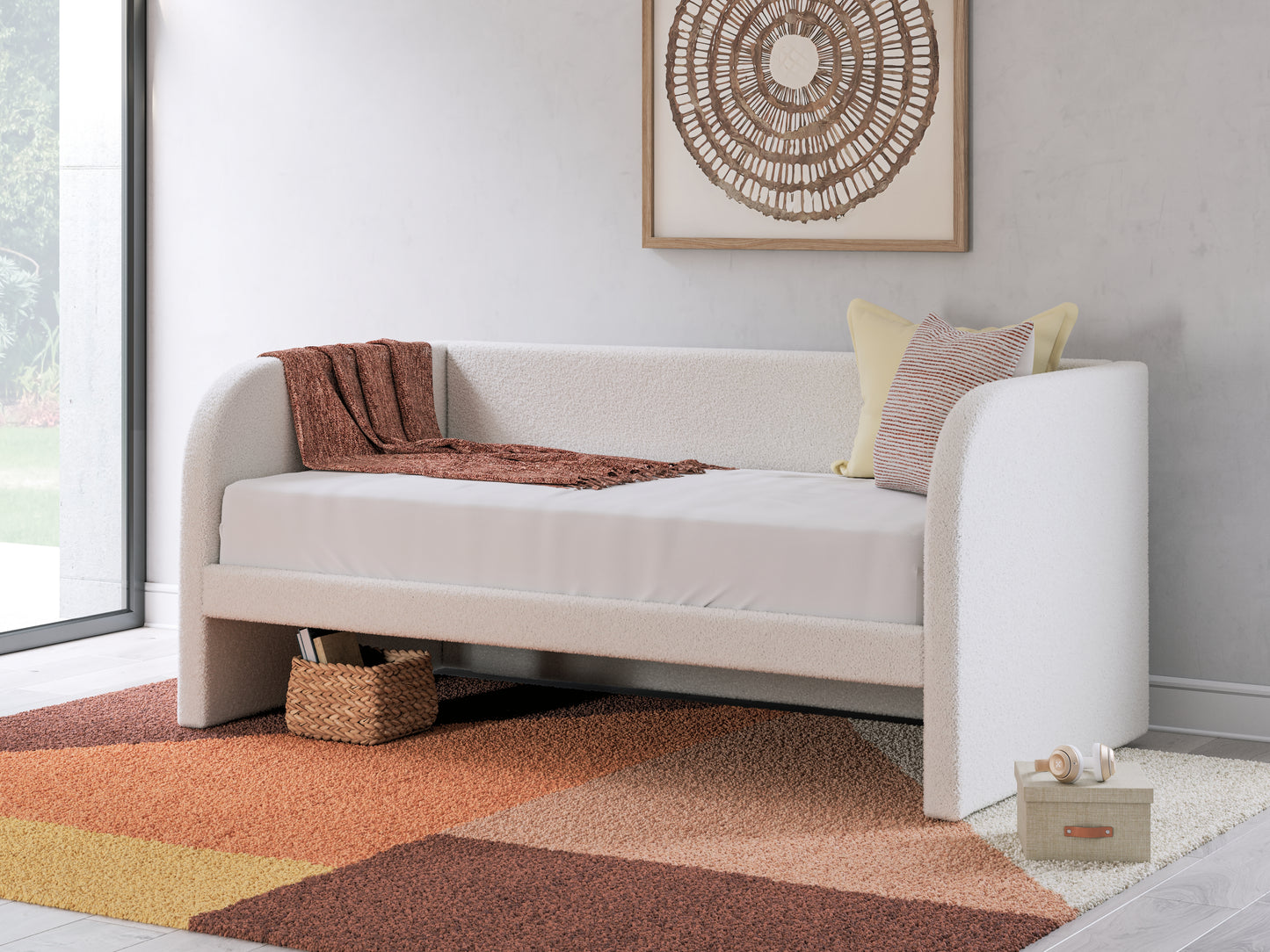 Bradenton Furniture Outlet - Ashley Furniture - Arloster Bedroom - Twin Upholstered Day Bed / Tan/White - PCB1566B8