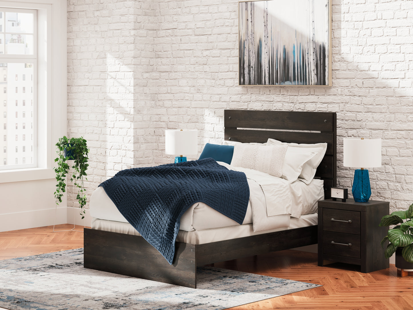 Bradenton Furniture Outlet - Ashley Furniture - Hollivern Bedroom - Full Panel Bed / Dark Gray - PCB2108B12