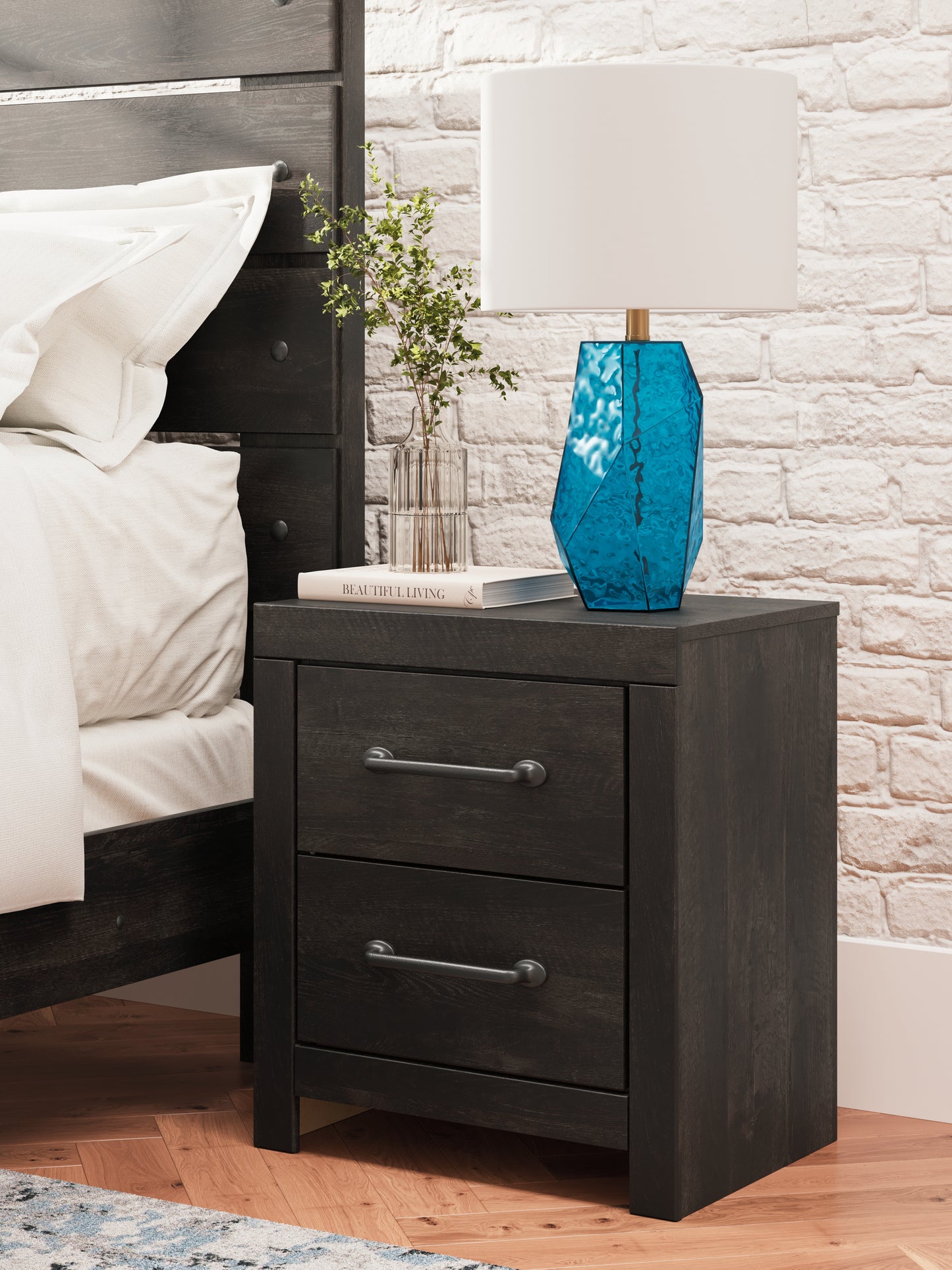 Bradenton Furniture Outlet - Ashley Furniture - Hollivern Bedroom - Two Drawer Night Stand / Dark Gray - PCB2108-92