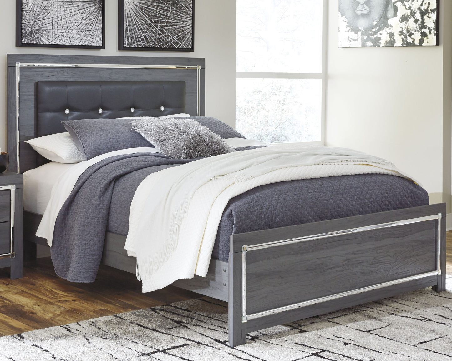 Bradenton Furniture Outlet - Ashley Furniture - Lodanna Bedroom - Queen Panel Bed / Gray - B214B2