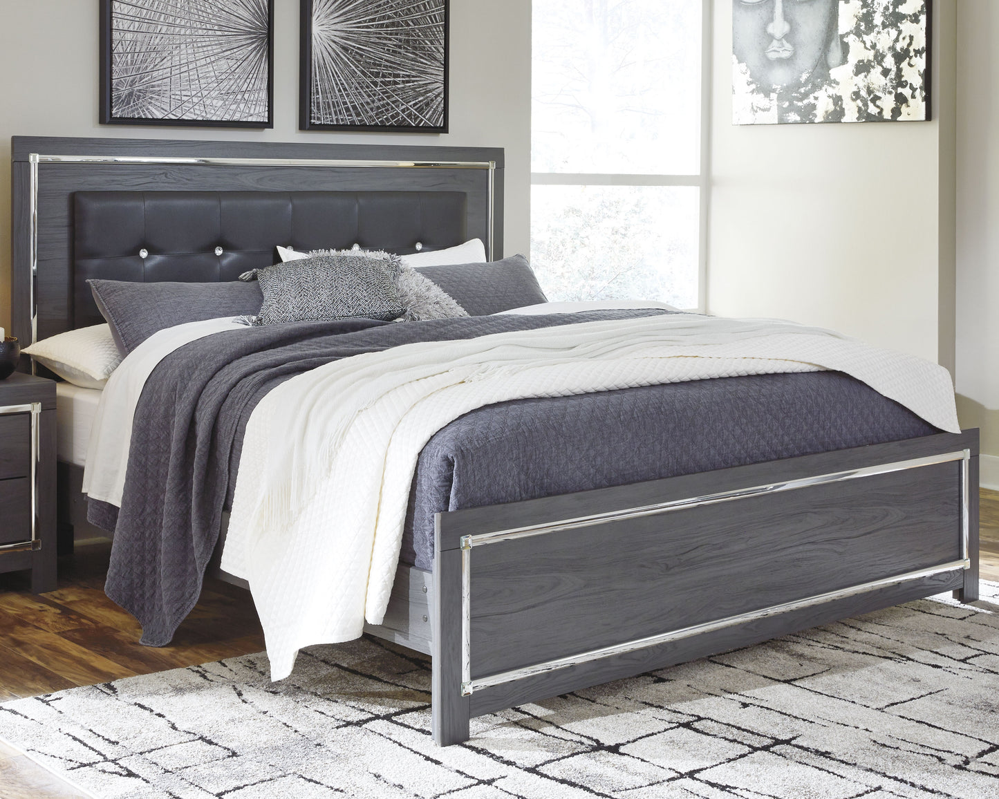 Bradenton Furniture Outlet - Ashley Furniture - Lodanna Bedroom - King Panel Bed / Gray - B214B10