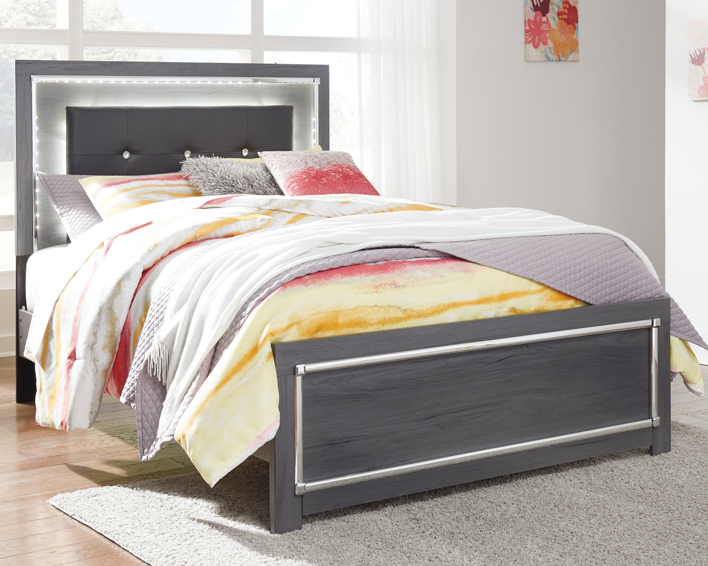 Bradenton Furniture Outlet - Ashley Furniture - Lodanna Bedroom - Full Panel Bed / Gray - B214B4