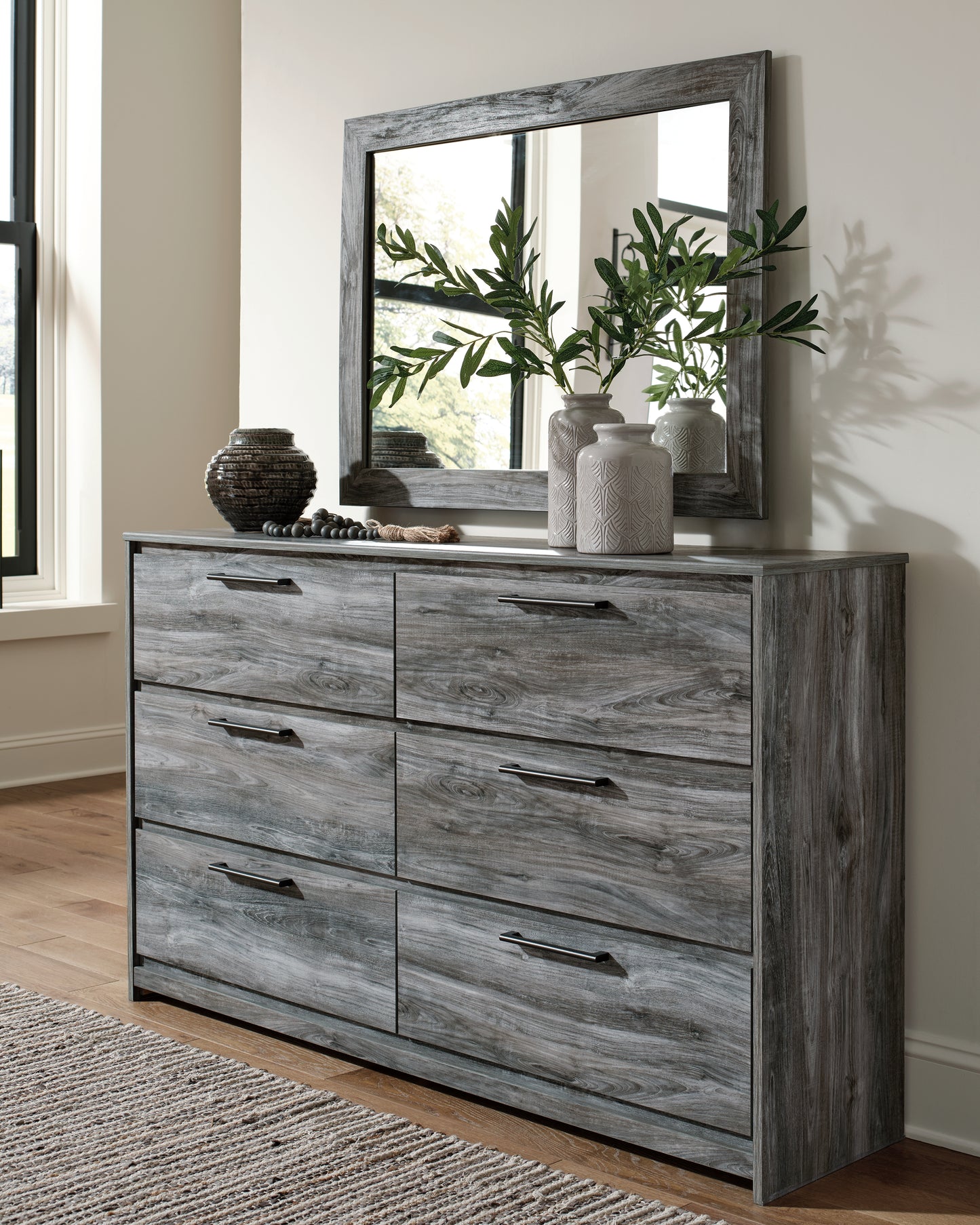 Bradenton Furniture Outlet - Ashley Furniture - Baystorm Bedroom - Dresser and Mirror / Gray - B221B30