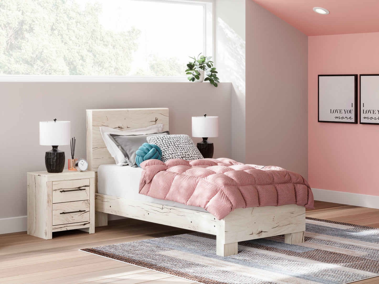 Bradenton Furniture Outlet - Ashley Furniture - Lawroy Bedroom - Twin Panel Bed / Light Natural - B2310B15