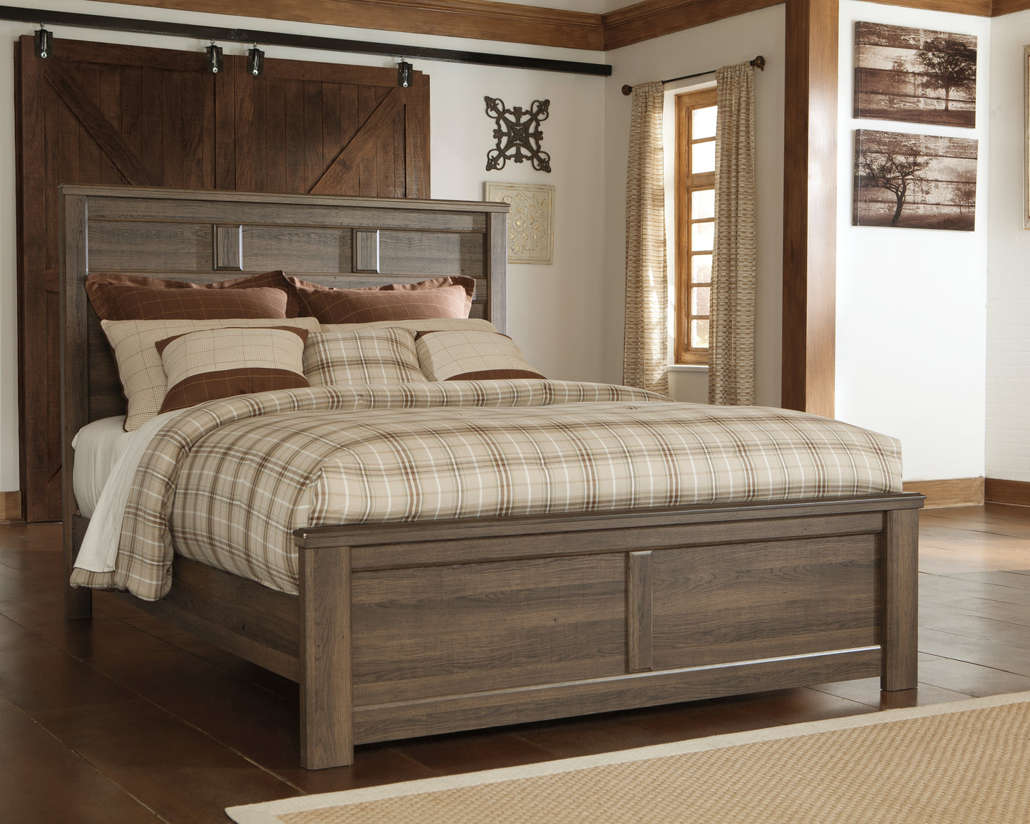 Bradenton Furniture Outlet - Ashley Furniture - Juararo Bedroom - Queen Panel Bed / Dark Brown - B251B6