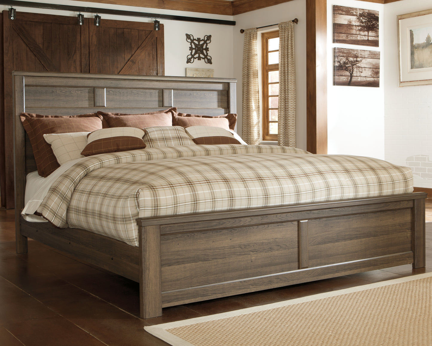 Bradenton Furniture Outlet - Ashley Furniture - Juararo Bedroom - California King Panel Bed / Dark Brown - B251B14