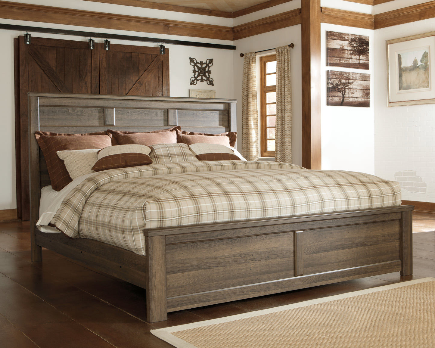 Bradenton Furniture Outlet - Ashley Furniture - Juararo Bedroom - King Panel Bed / Dark Brown - B251B9