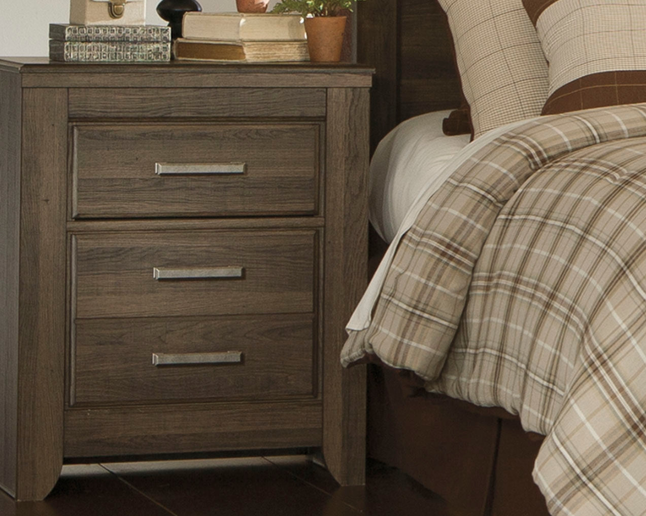 Bradenton Furniture Outlet - Ashley Furniture - Juararo Bedroom - Two Drawer Night Stand / Dark Brown - B251-92