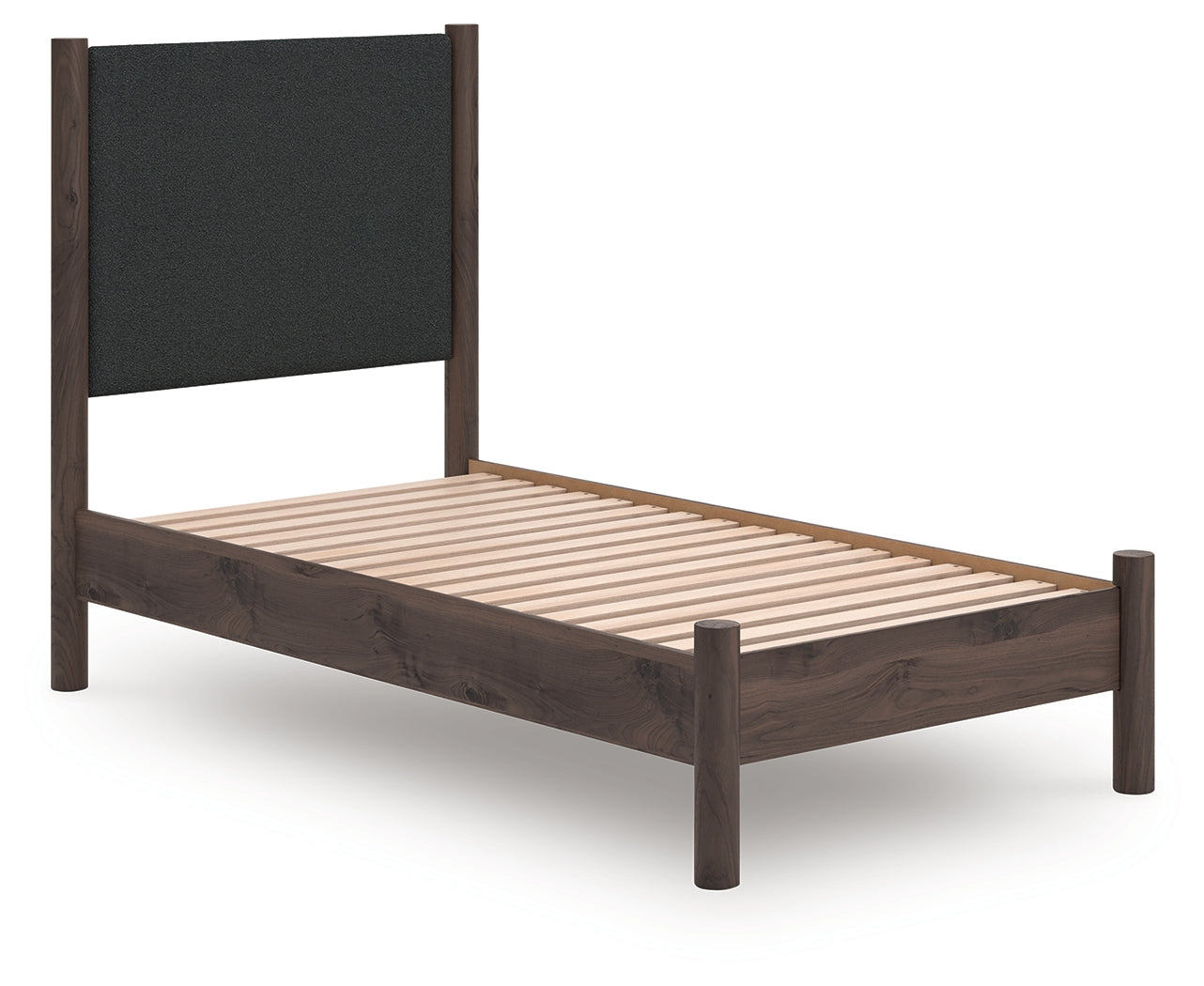 Bradenton Furniture Outlet - Ashley Furniture - Pamytta Bedroom - Twin Upholstered Panel Platform Bed / Brown - PCB2614B8