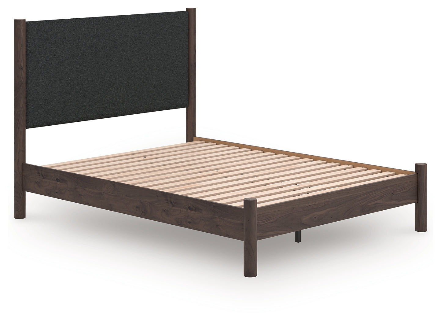 Bradenton Furniture Outlet - Ashley Furniture - Pamytta Bedroom - Queen Upholstered Panel Platform Bed / Brown - PCB2614B12