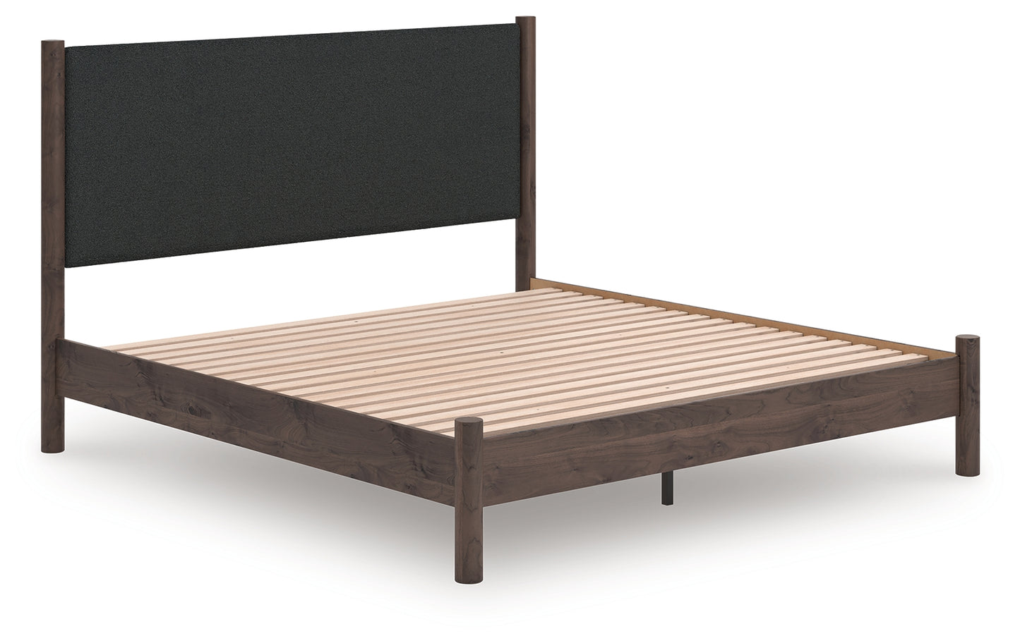 Bradenton Furniture Outlet - Ashley Furniture - Pamytta Bedroom - King Upholstered Panel Platform Bed / Brown - PCB2614B28