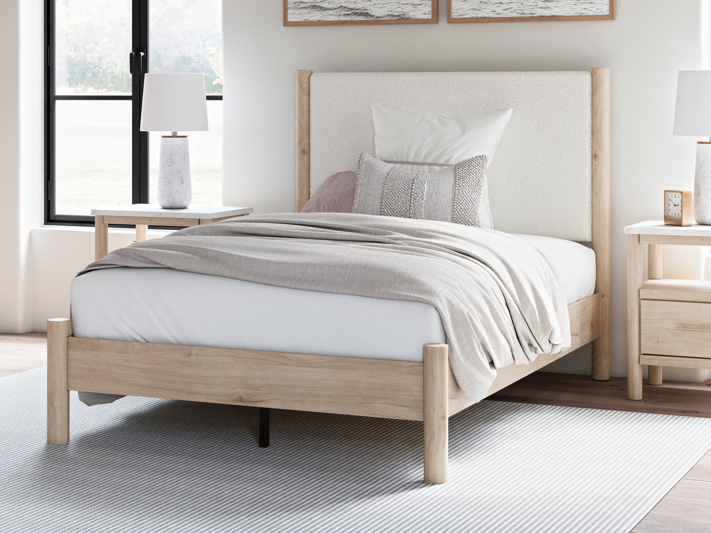 Bradenton Furniture Outlet - Ashley Furniture - Cadmori Bedroom - Full Upholstered Panel Bed / Two-tone - B2615B8