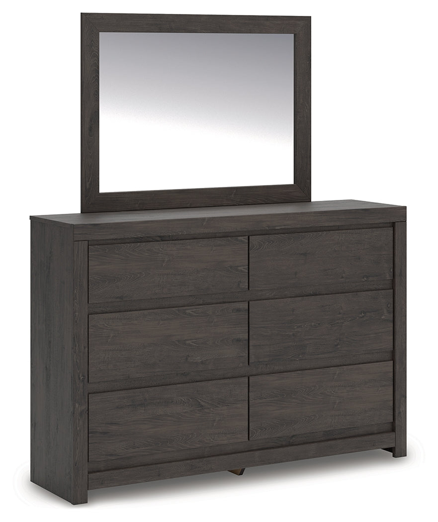 Bradenton Furniture Outlet - Ashley Furniture - Fraluna Bedroom - Dresser and Mirror / Charcoal - PCB3370B1