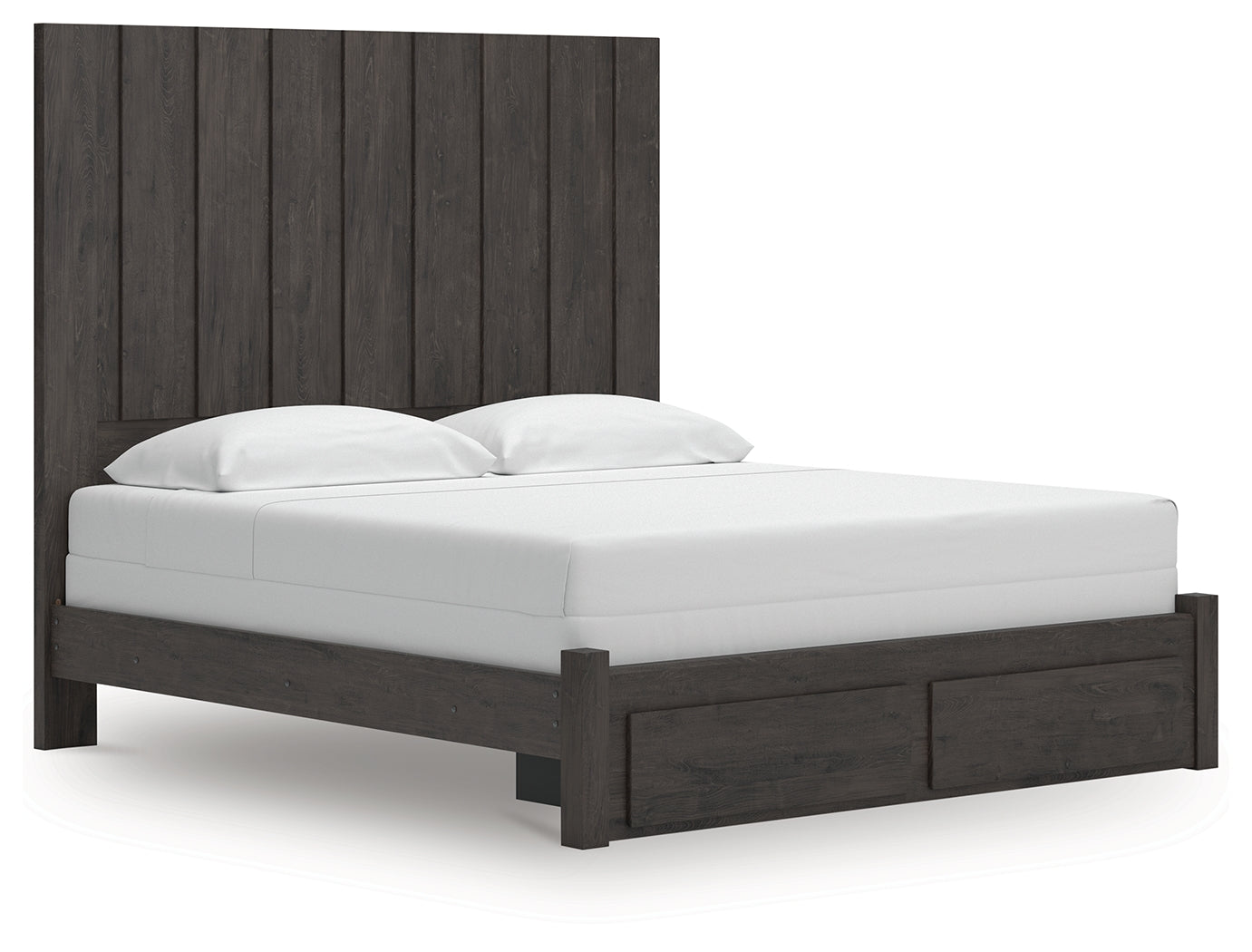 Bradenton Furniture Outlet - Ashley Furniture - Fraluna Bedroom - King Panel Storage Bed / Charcoal - PCB3370B9
