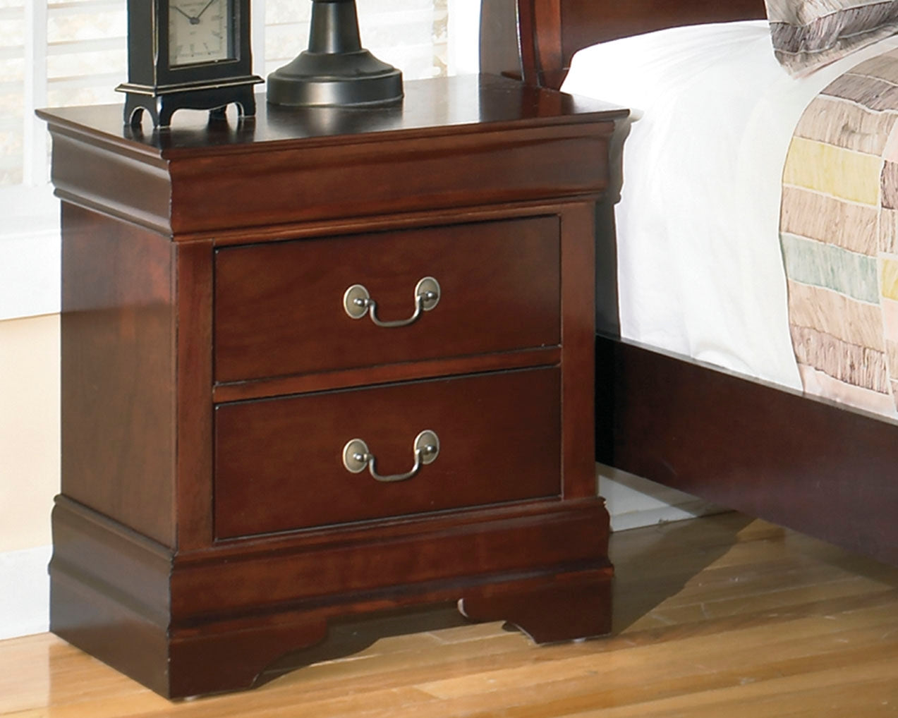 Bradenton Furniture Outlet - Ashley Furniture - Alisdair Bedroom - Two Drawer Night Stand / Reddish Brown - B376-92