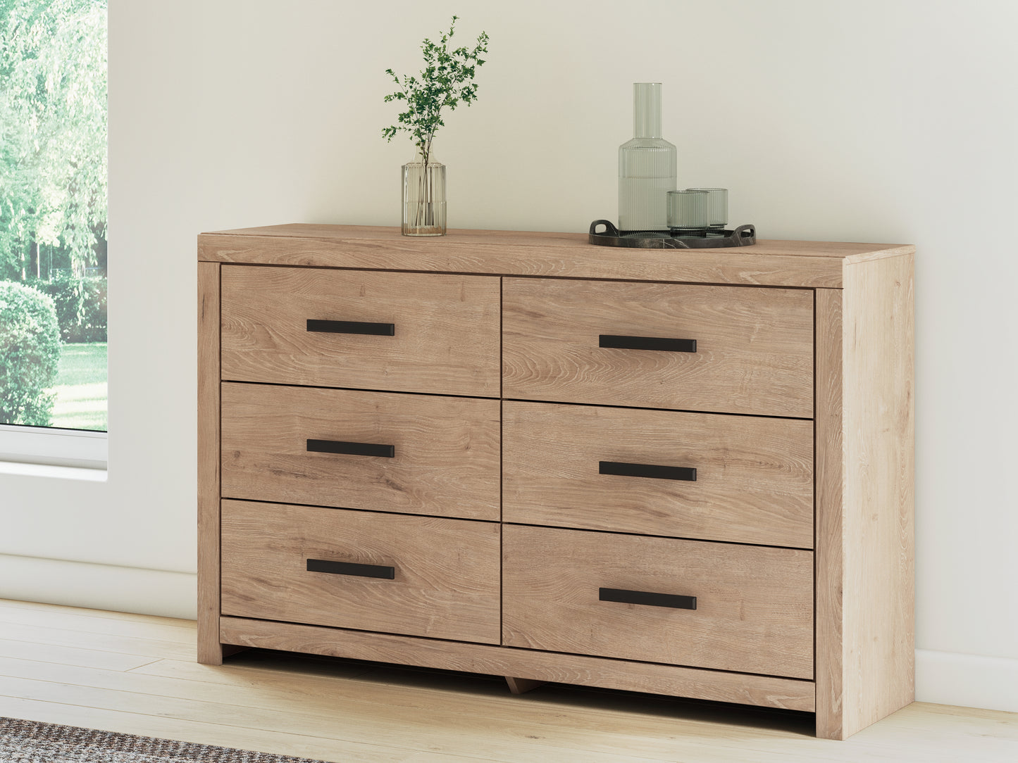 Bradenton Furniture Outlet - Ashley Furniture - Sanginlane Bedroom - Six Drawer Dresser / Tan - B3787-31