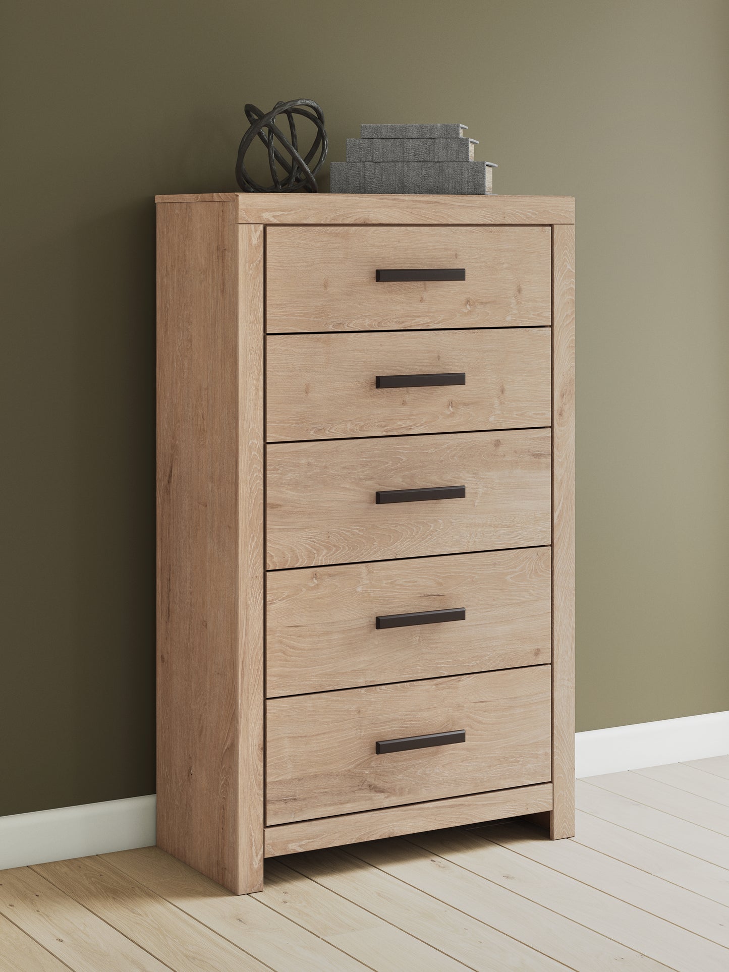 Bradenton Furniture Outlet - Ashley Furniture - Sanginlane Bedroom - Five Drawer Chest / Tan - B3787-46