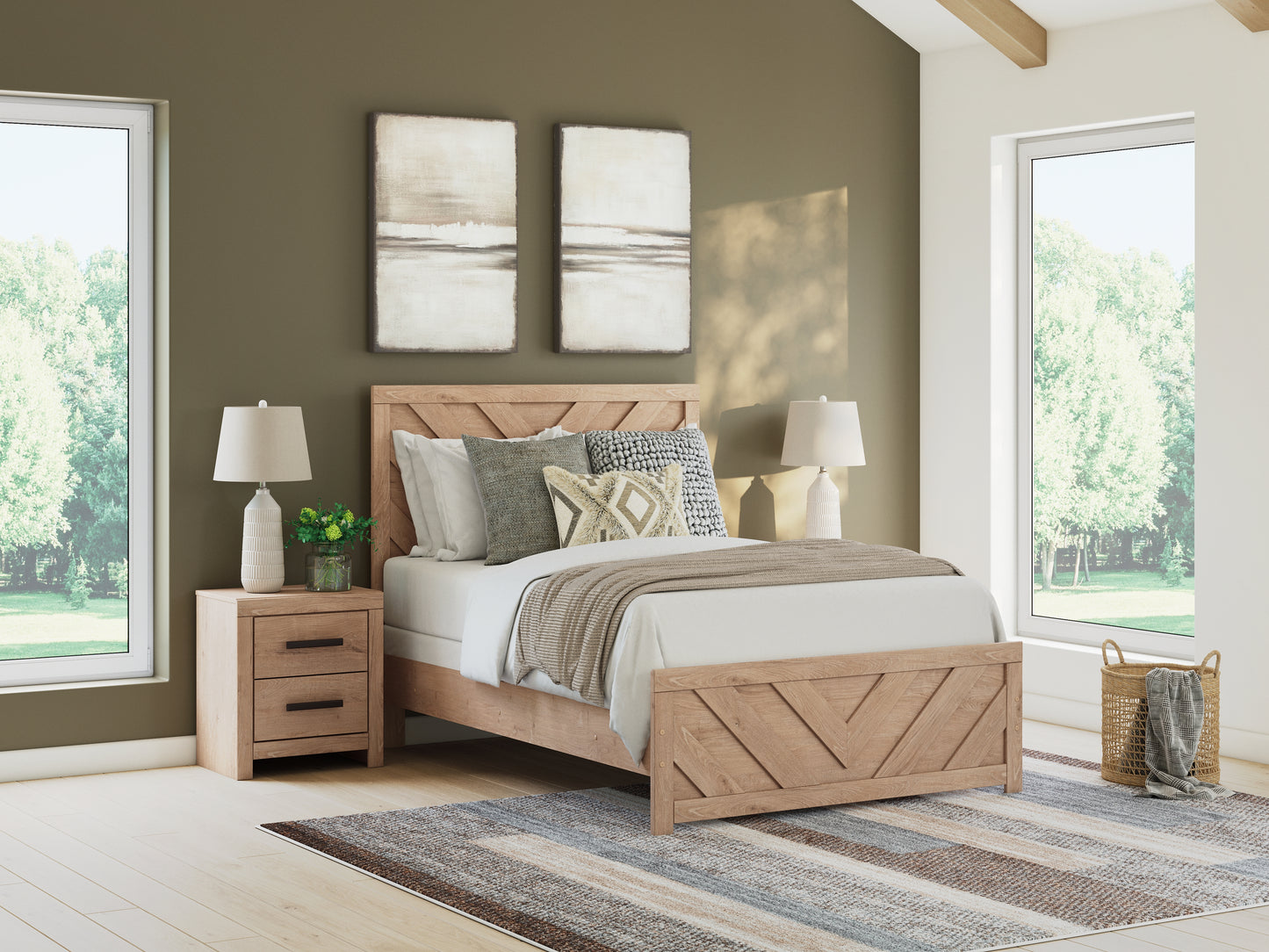 Bradenton Furniture Outlet - Ashley Furniture - Sanginlane Bedroom - Full Panel Bed / Tan - B3787B3