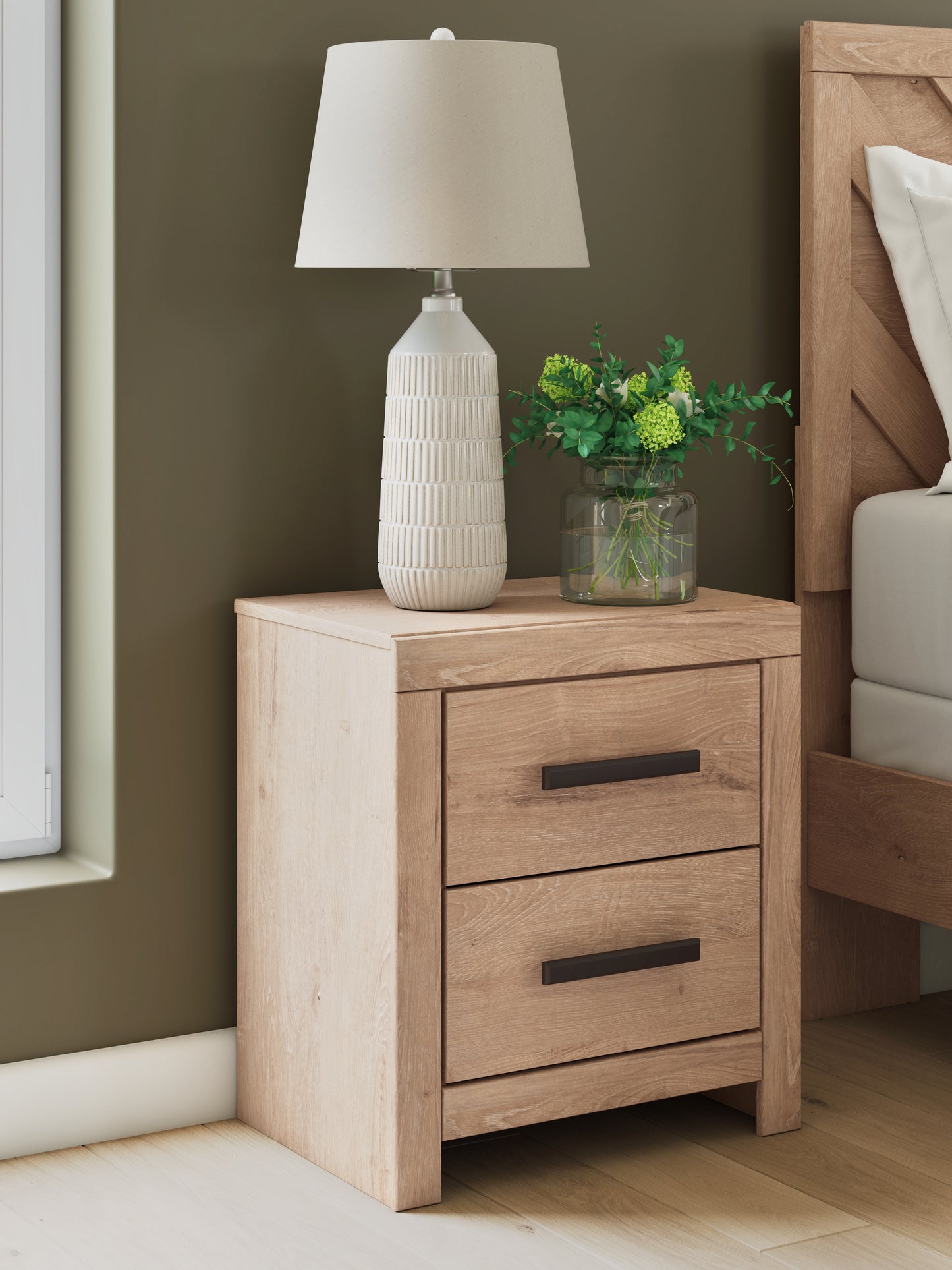 Bradenton Furniture Outlet - Ashley Furniture - Sanginlane Bedroom - King Panel Bed / Tan - B3787B8