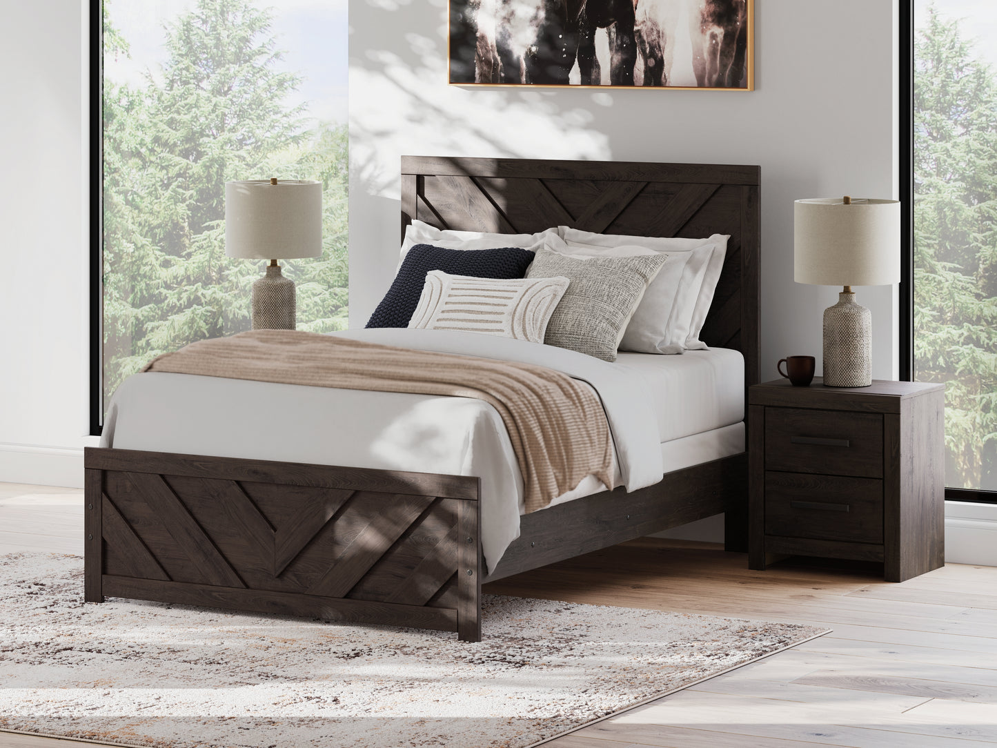 Bradenton Furniture Outlet - Ashley Furniture - Prendonea Bedroom - Full Panel Bed / Charcoal - B3789B3