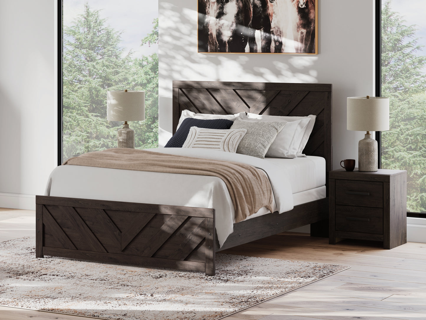 Bradenton Furniture Outlet - Ashley Furniture - Prendonea Bedroom - Queen Panel Bed / Charcoal - B3789B4