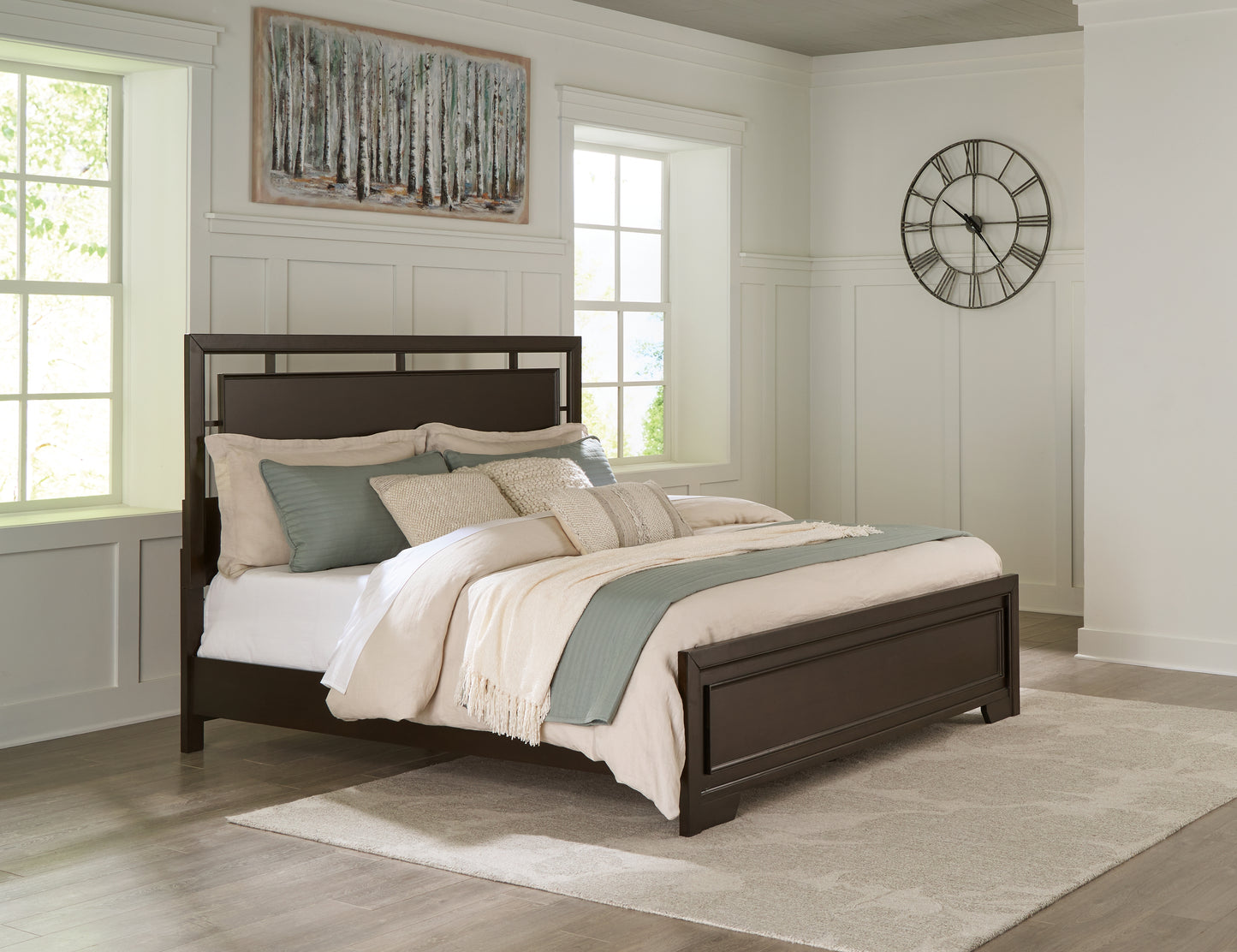 Bradenton Furniture Outlet - Ashley Furniture - Covetown Bedroom - King Panel Bed / Dark Brown - B441B8