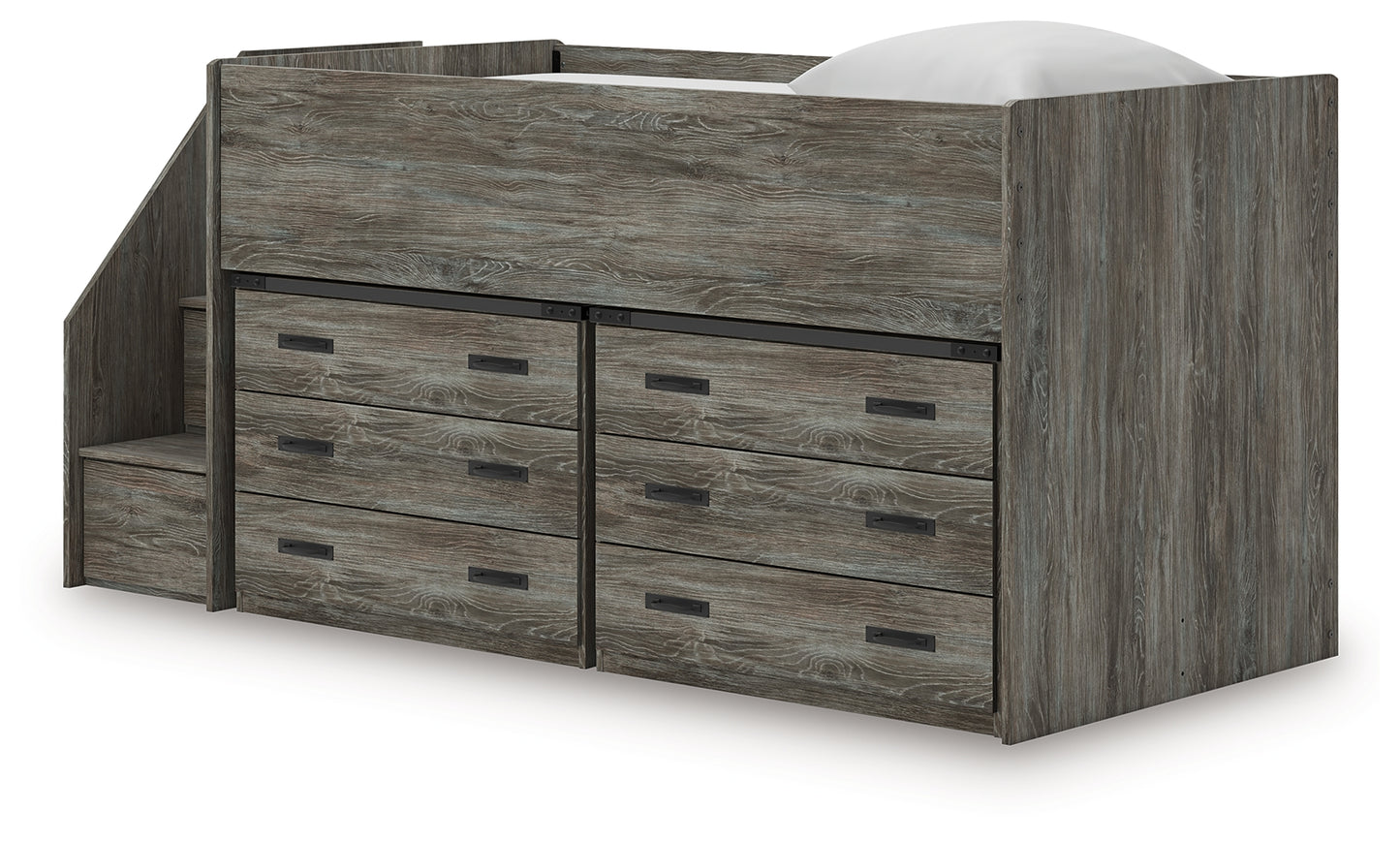 Frandern Twin Loft Bed with Bookcase Storage