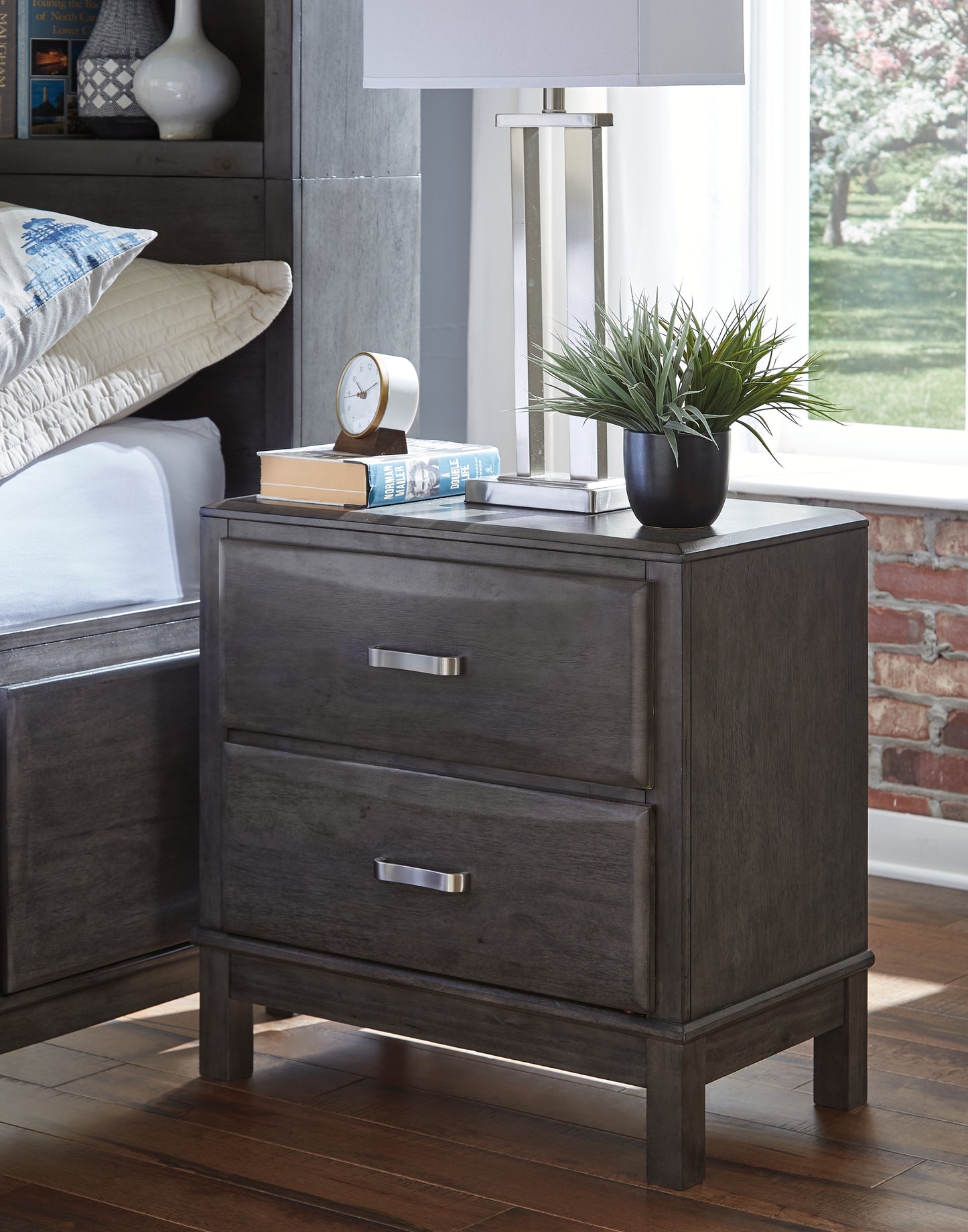 Bradenton Furniture Outlet - Ashley Furniture - Caitbrook Bedroom - Two Drawer Night Stand / Gray - B476-92