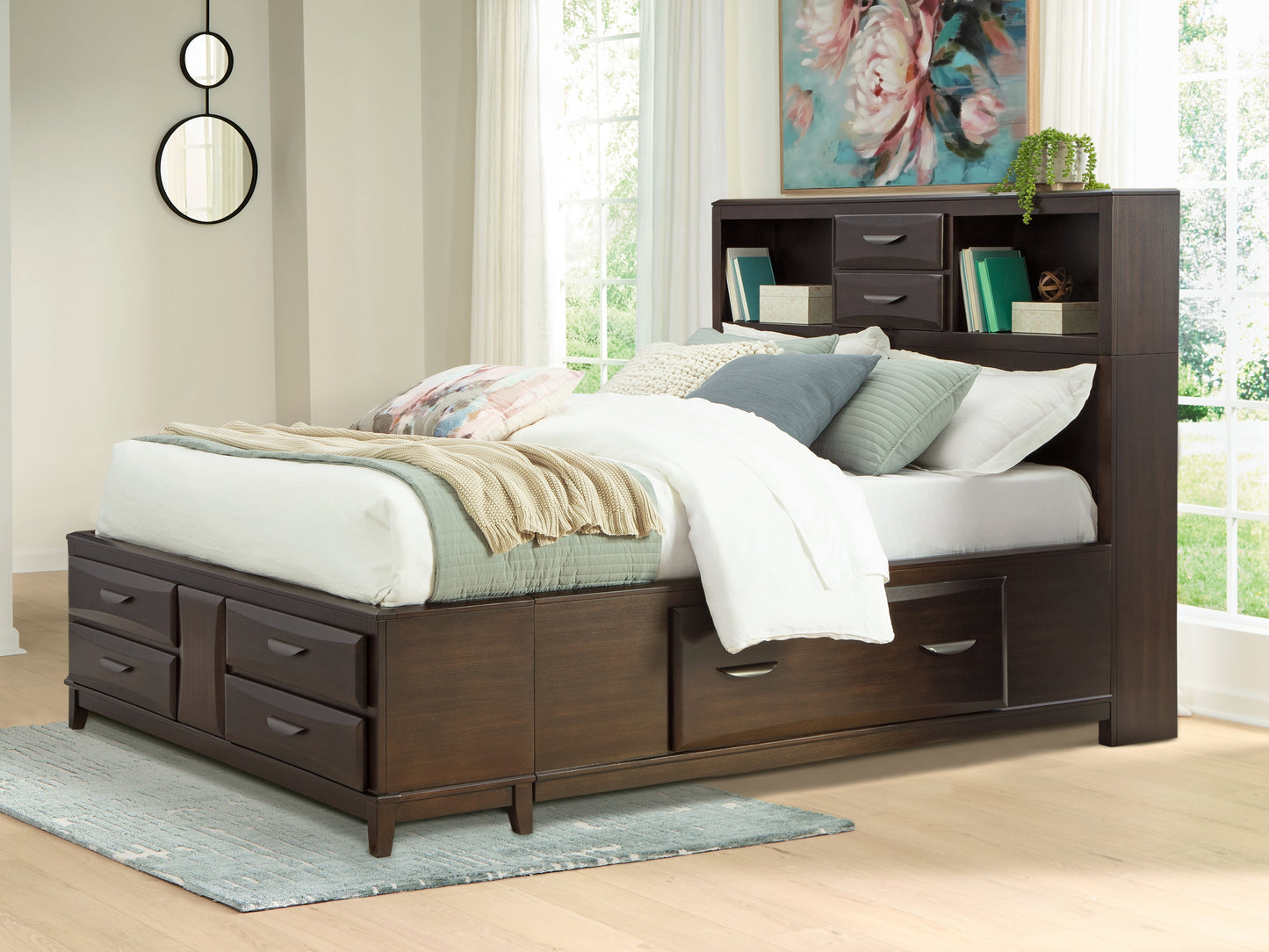 Bradenton Furniture Outlet - Ashley Furniture - Vanmore Bedroom - Queen Storage Bed / Dark Brown - B479B2