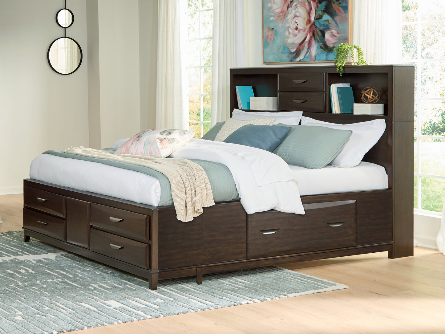 Bradenton Furniture Outlet - Ashley Furniture - Vanmore Bedroom - California King Storage Bed / Dark Brown - B479B7