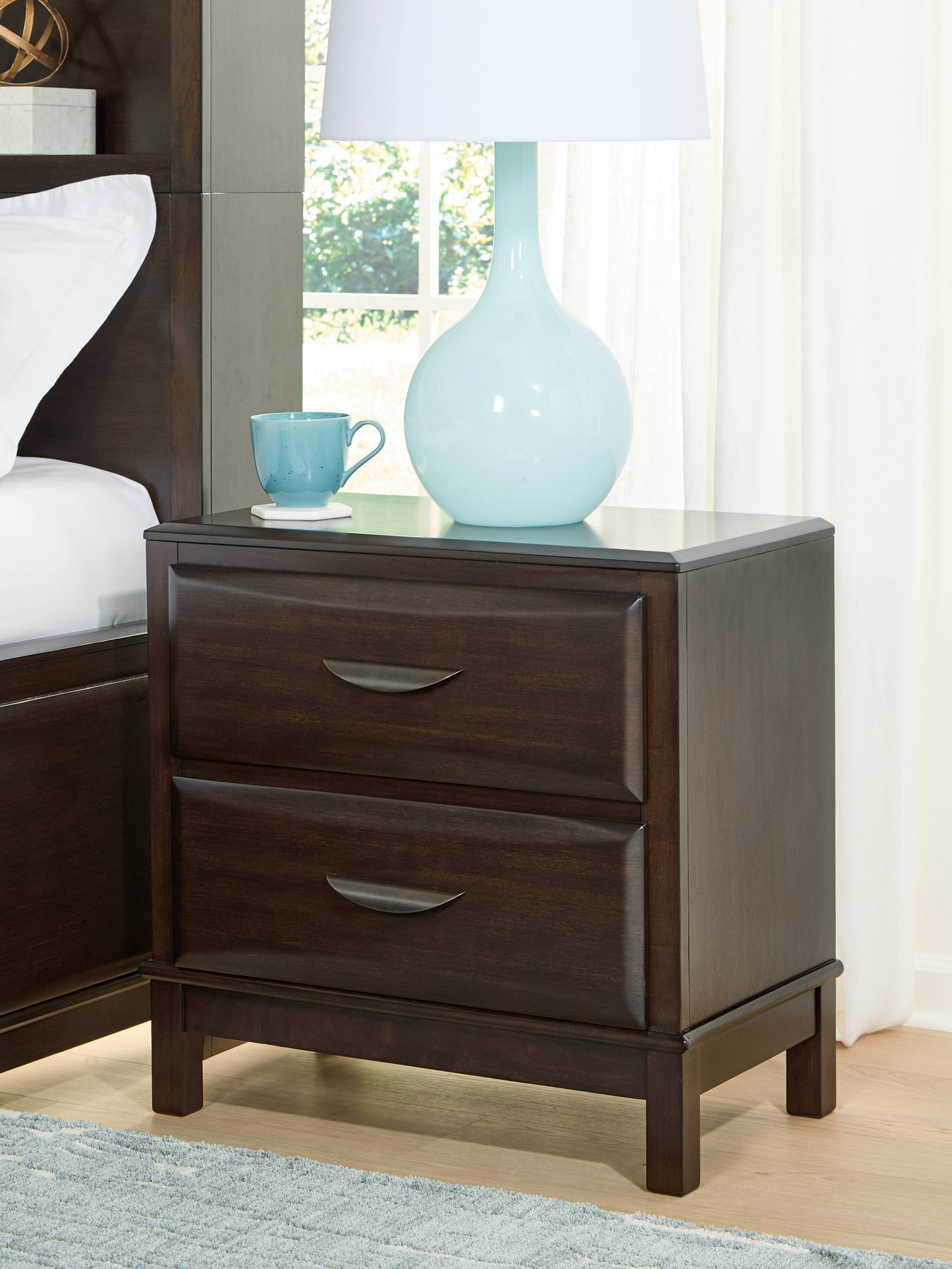 Bradenton Furniture Outlet - Ashley Furniture - Vanmore Bedroom - Two Drawer Night Stand / Dark Brown - B479-92