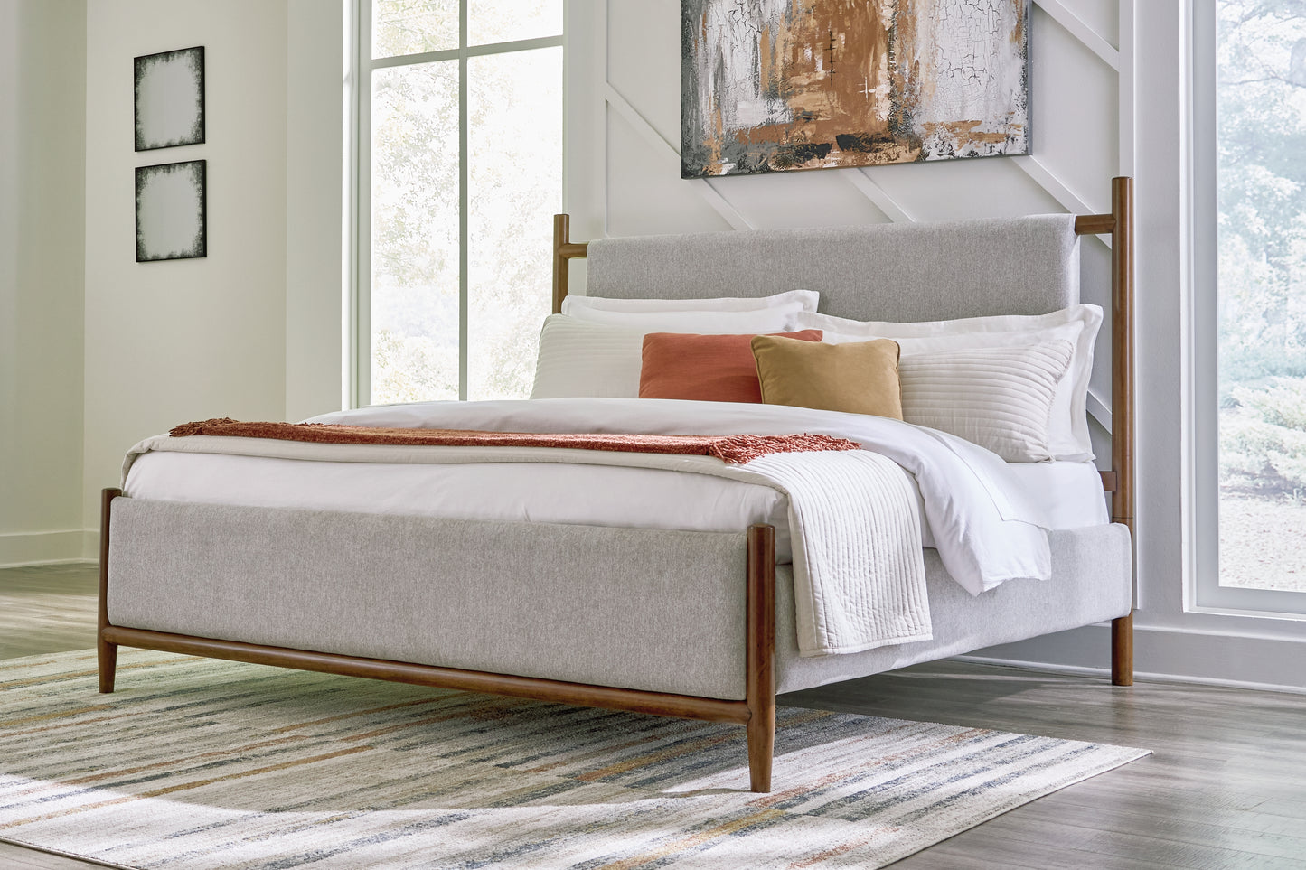 Bradenton Furniture Outlet - Ashley Furniture - Lyncott Bedroom - King Upholstered Bed / Brown - B615B6