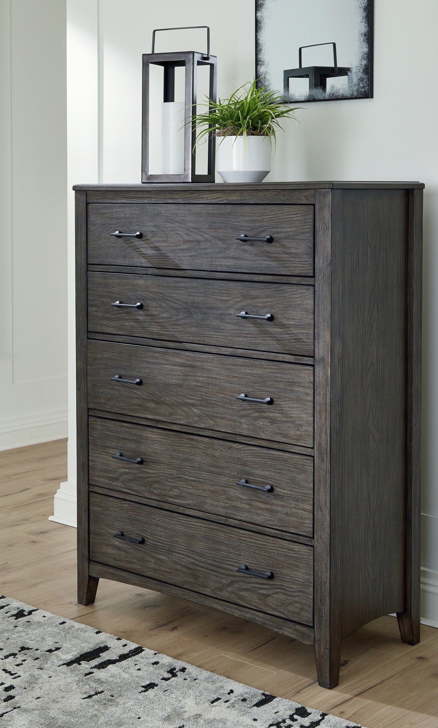 Bradenton Furniture Outlet - Ashley Furniture - Montillan Bedroom - Five Drawer Chest / Grayish Brown - B651-46